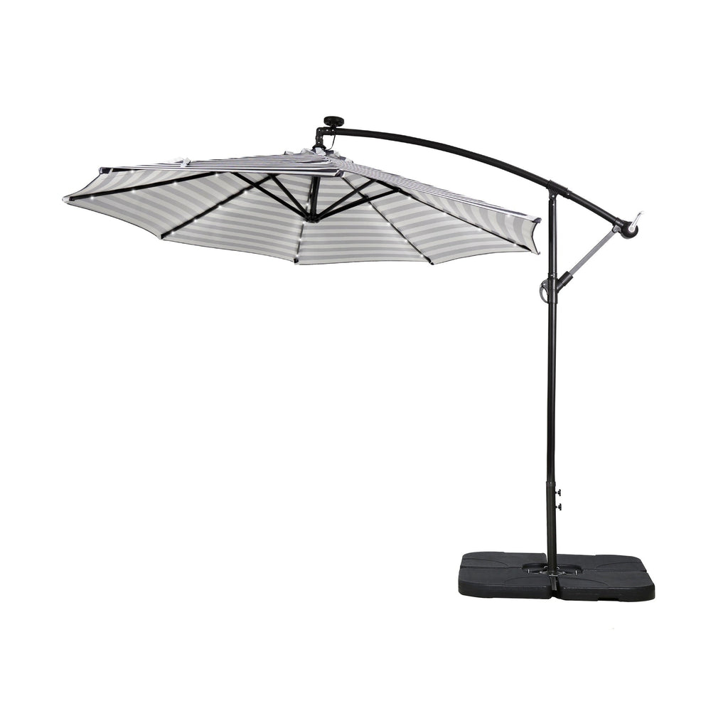 10 Ft. Solar Power Lighted Patio Umbrella with Base Stand