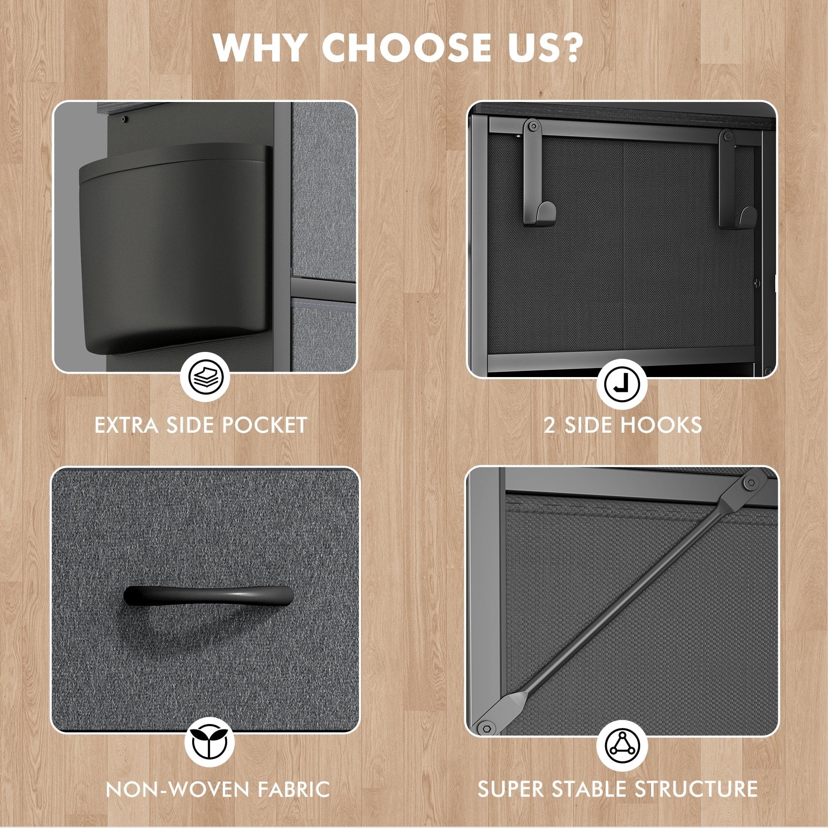 12 Drawer Dresser Fabric Tall Dressers for Bedroom Chest of Drawers