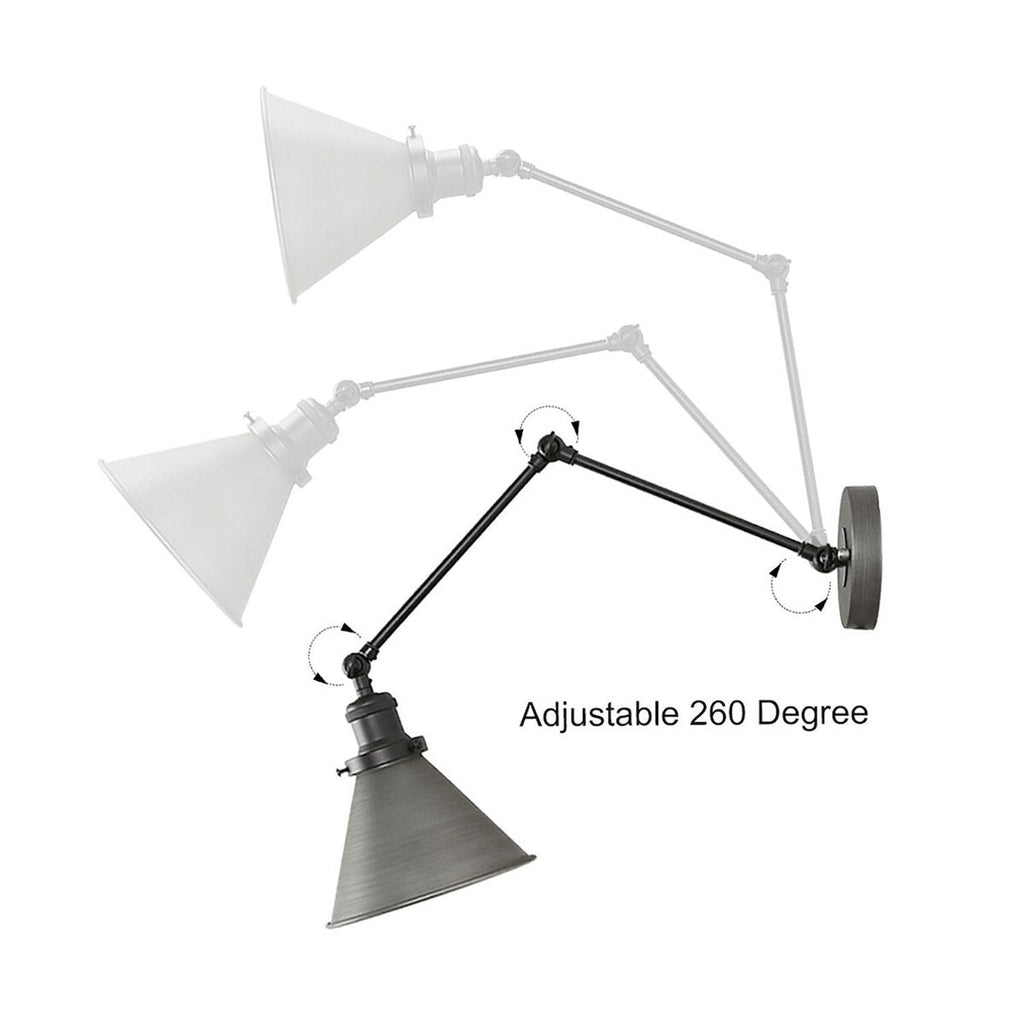 Malryn Set of 2 Modern Adjustable Swing Arm Lights Plug-in/Hardwired Wall Sconces