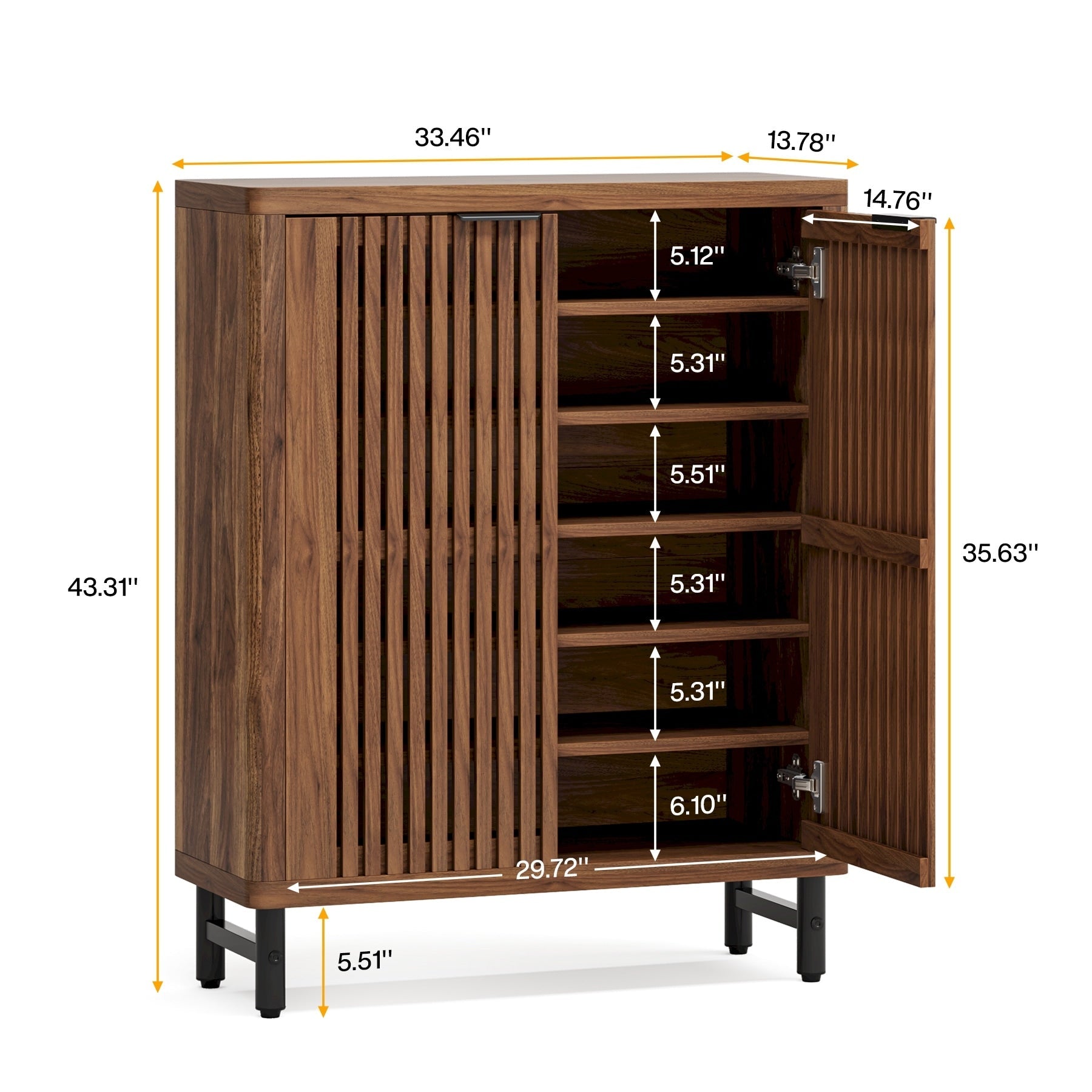 24 Pairs Shoe Storage Cabinet with Door for Entryway Living Room