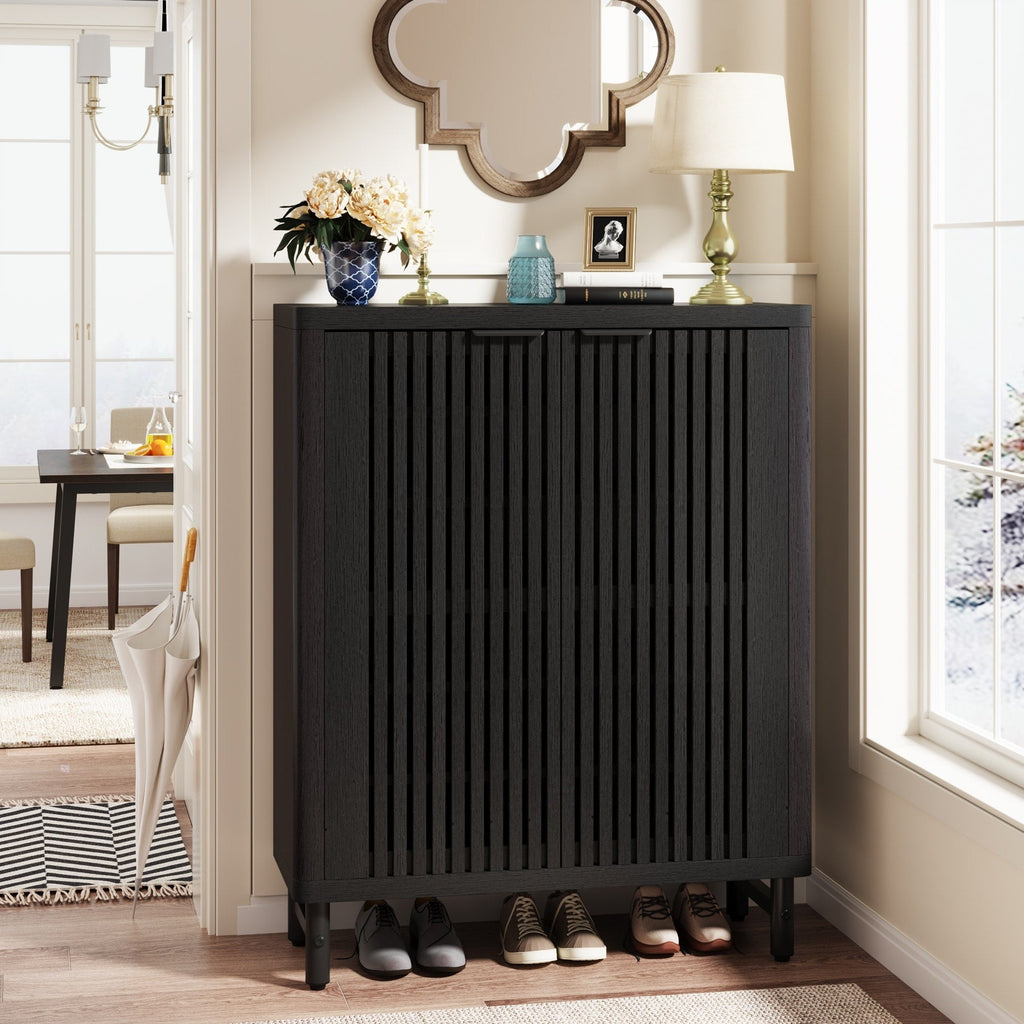 24 Pairs Shoe Storage Cabinet with Door for Entryway Living Room
