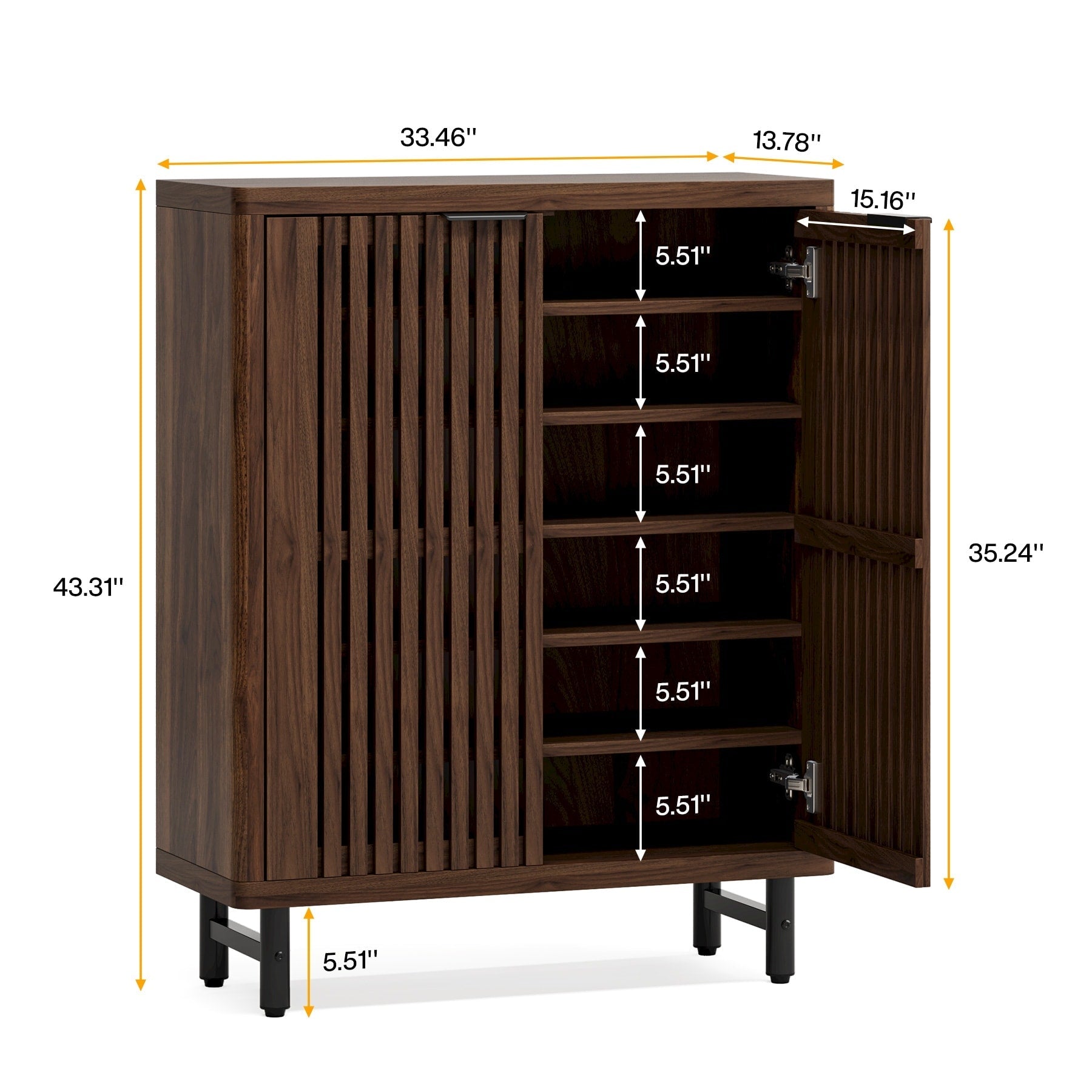 24 Pairs Shoe Storage Cabinet with Door for Entryway Living Room