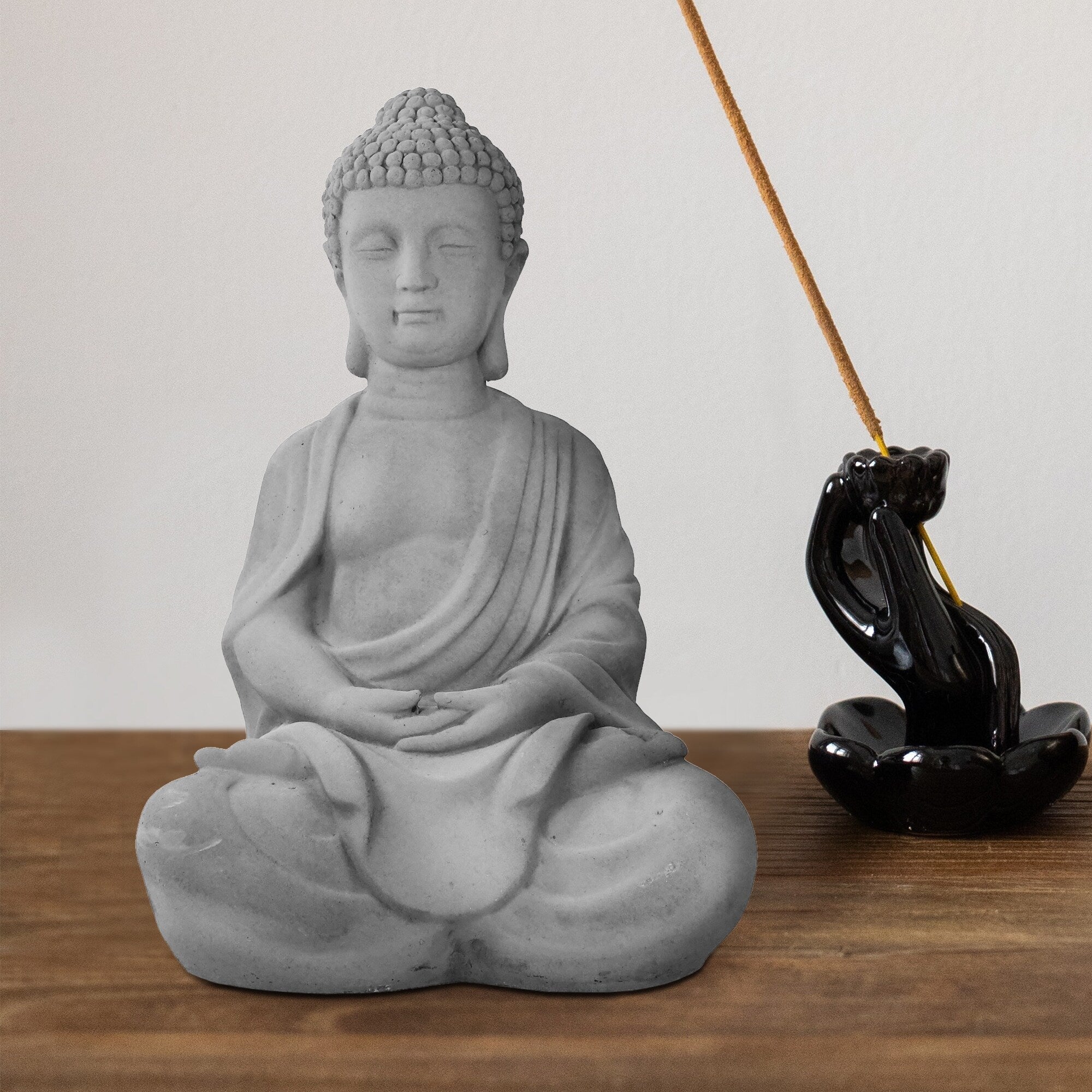 25.6-in. Lightweight Concrete Meditating Buddha Statue