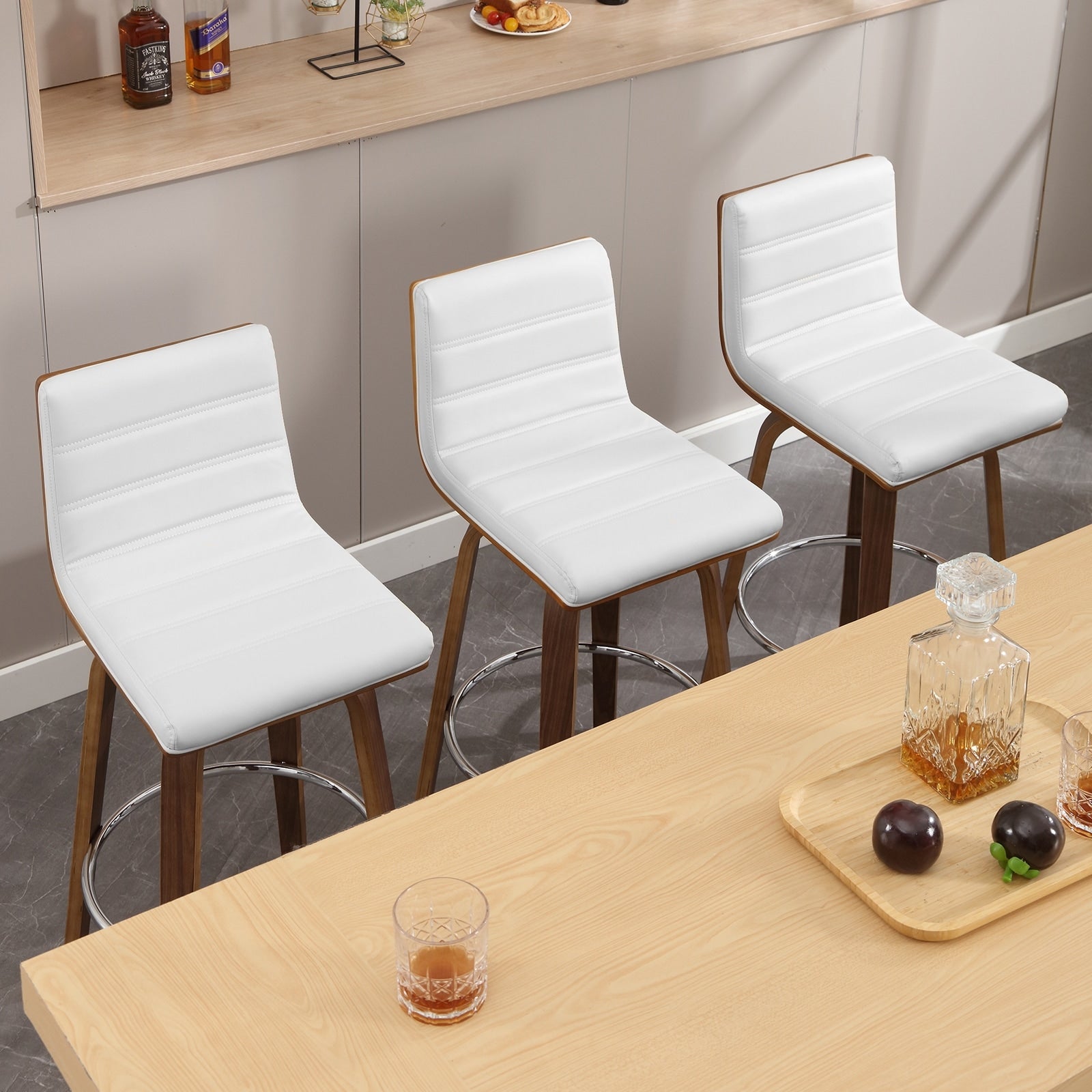 26/29 Faux Leather Swivel Bar/Counter Stools, Set of 2/3