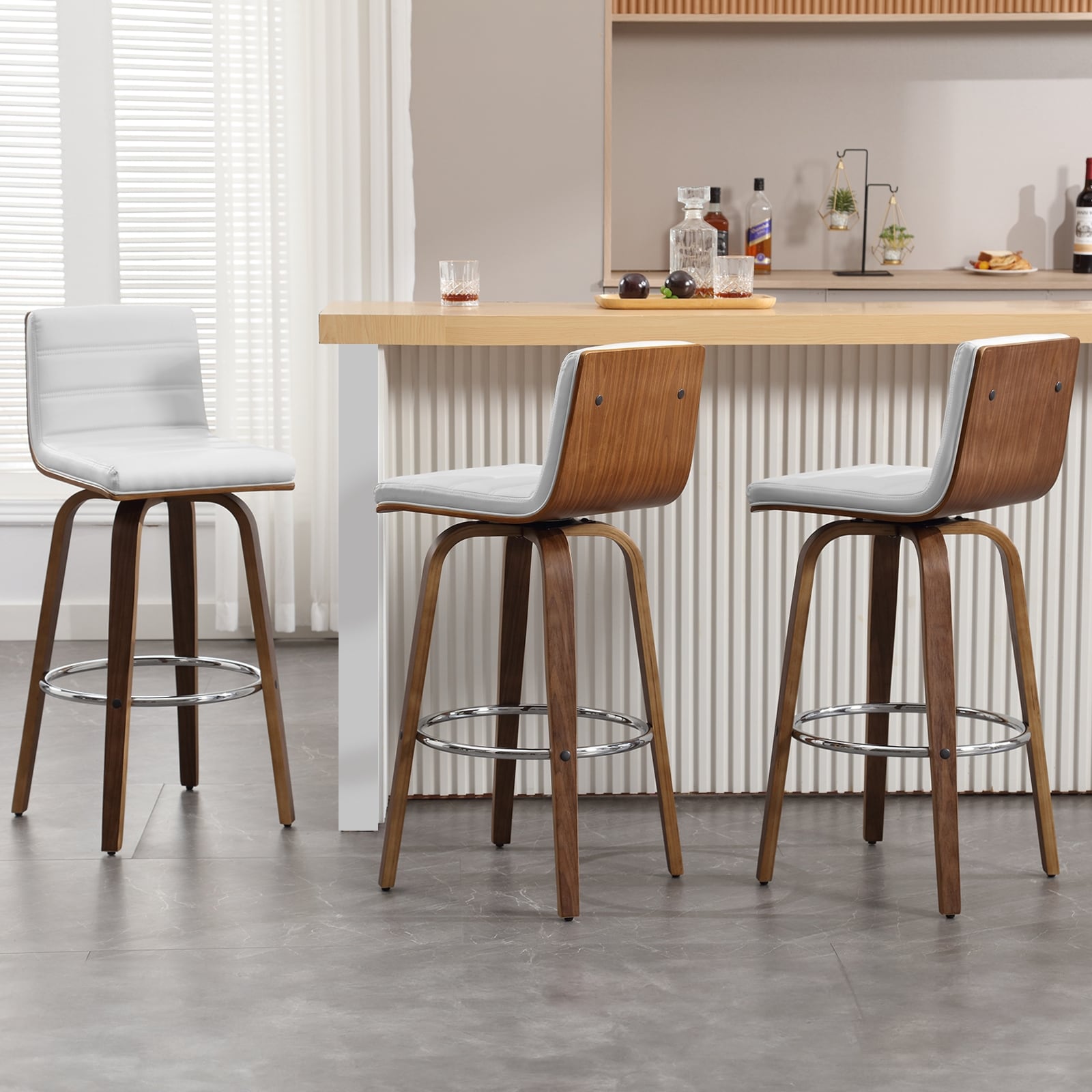 26/29 Faux Leather Swivel Bar/Counter Stools, Set of 2/3