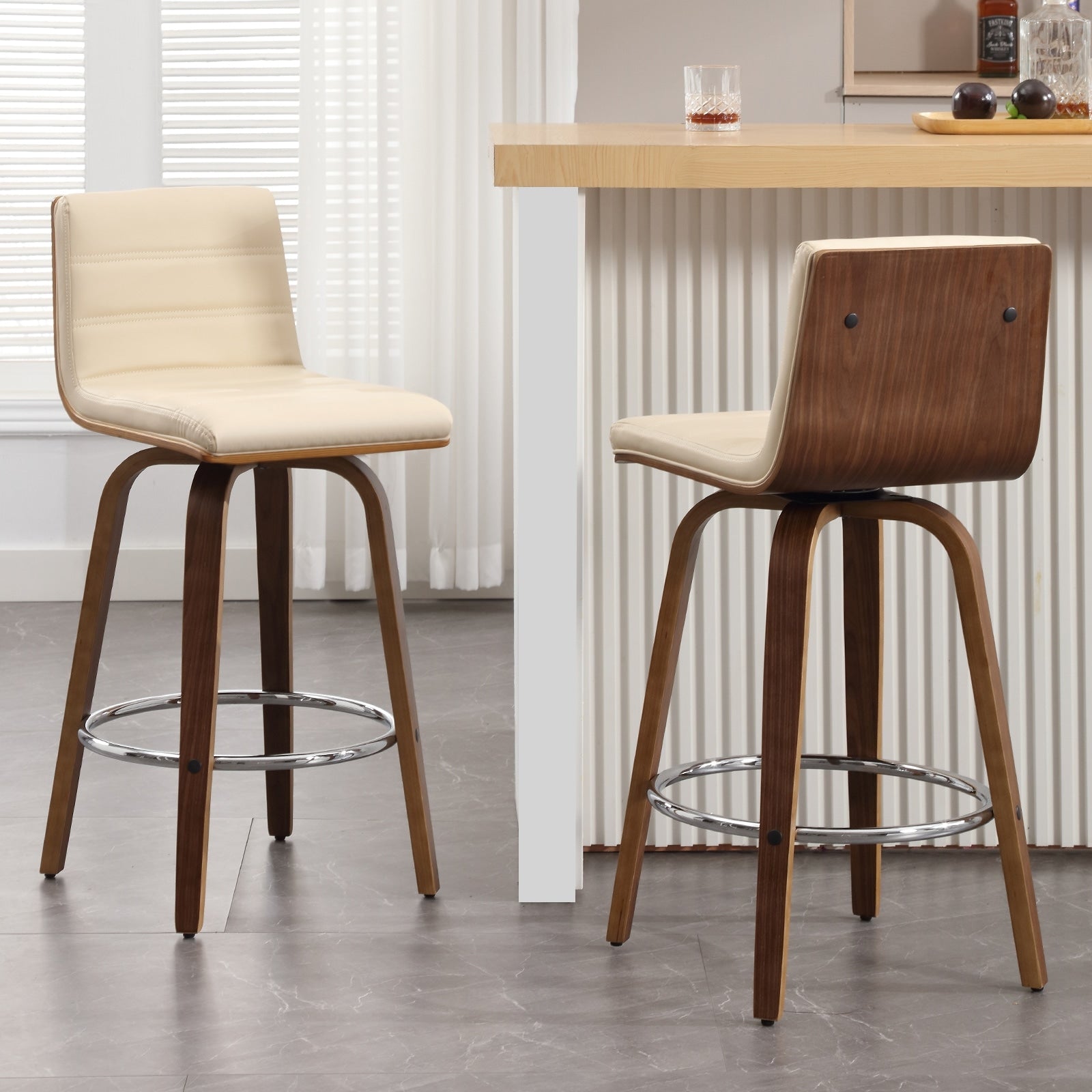 26/29 Faux Leather Swivel Bar/Counter Stools, Set of 2/3