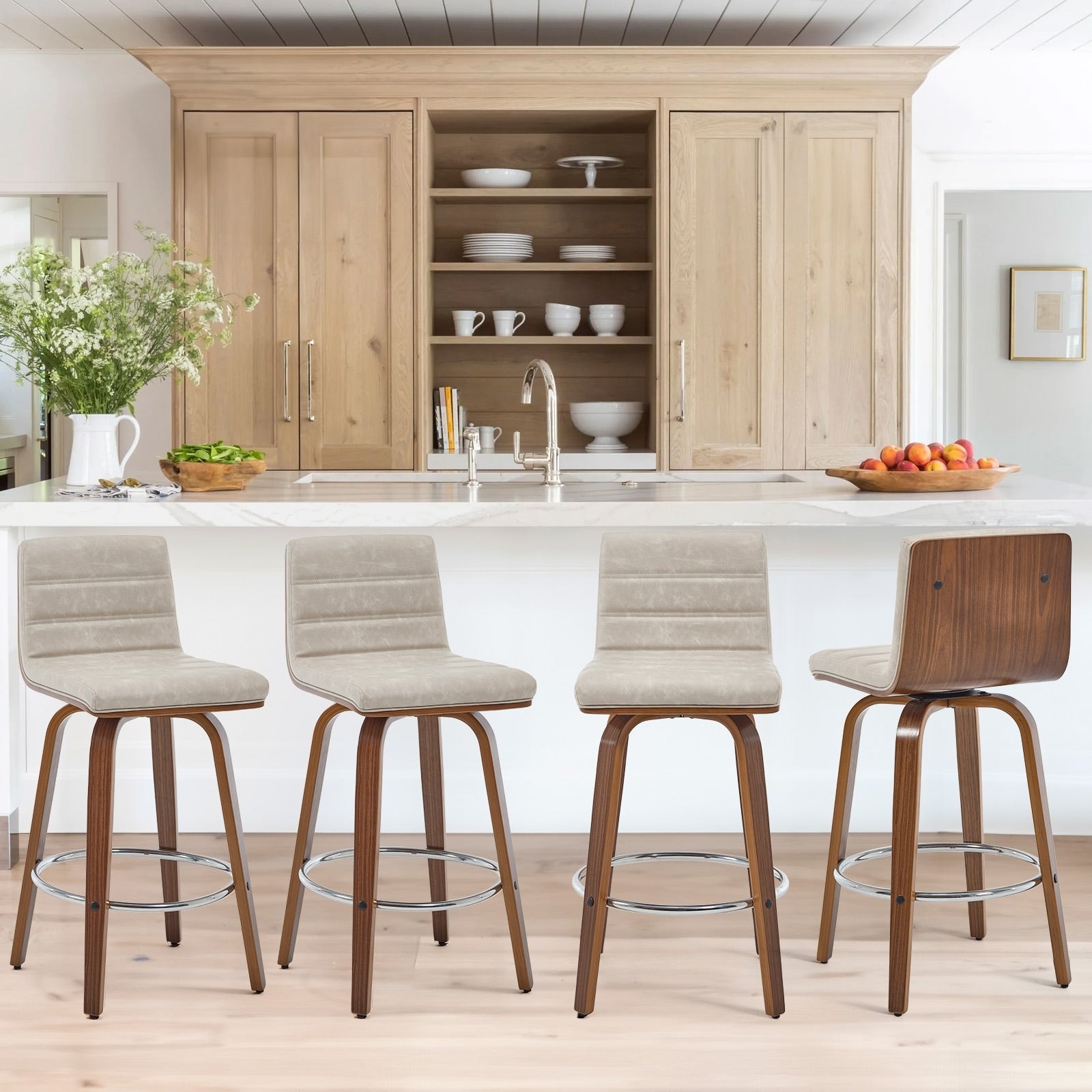 26/29 Faux Leather Swivel Bar/Counter Stools, Set of 2/3