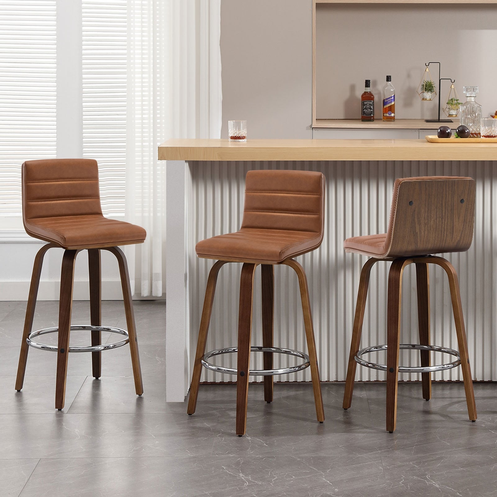 26/29 Faux Leather Swivel Bar/Counter Stools, Set of 2/3
