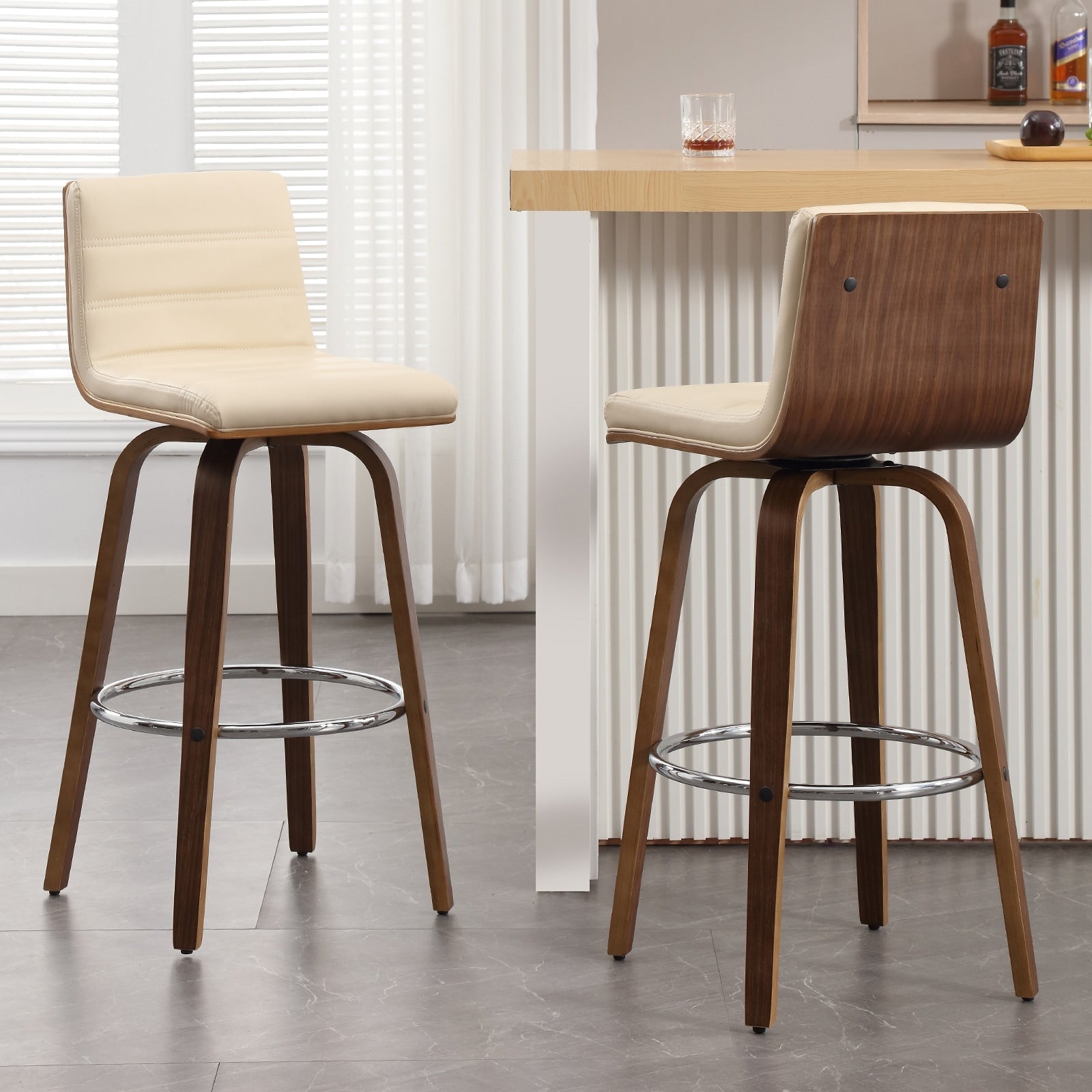 26/29 Faux Leather Swivel Bar/Counter Stools, Set of 2/3
