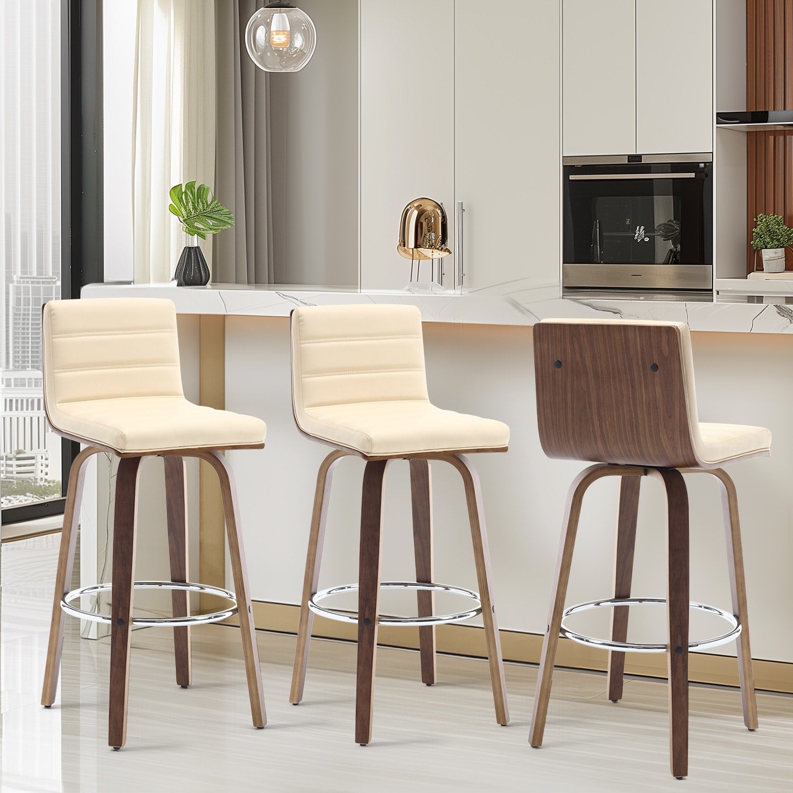 26/29 Faux Leather Swivel Bar/Counter Stools, Set of 2/3