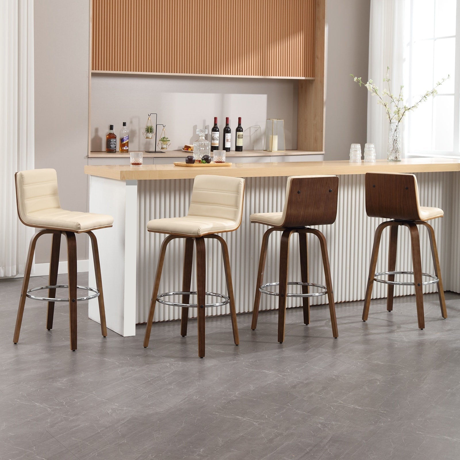 26/29 Faux Leather Swivel Bar/Counter Stools, Set of 2/3