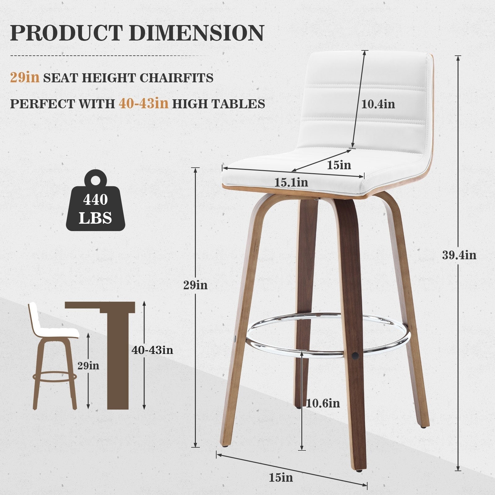 26/29 Faux Leather Swivel Bar/Counter Stools, Set of 2/3