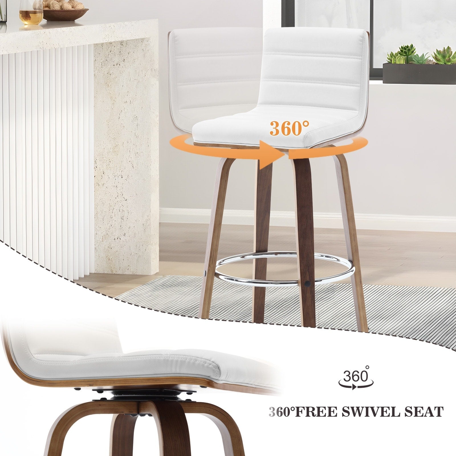 26/29 Faux Leather Swivel Bar/Counter Stools, Set of 2/3
