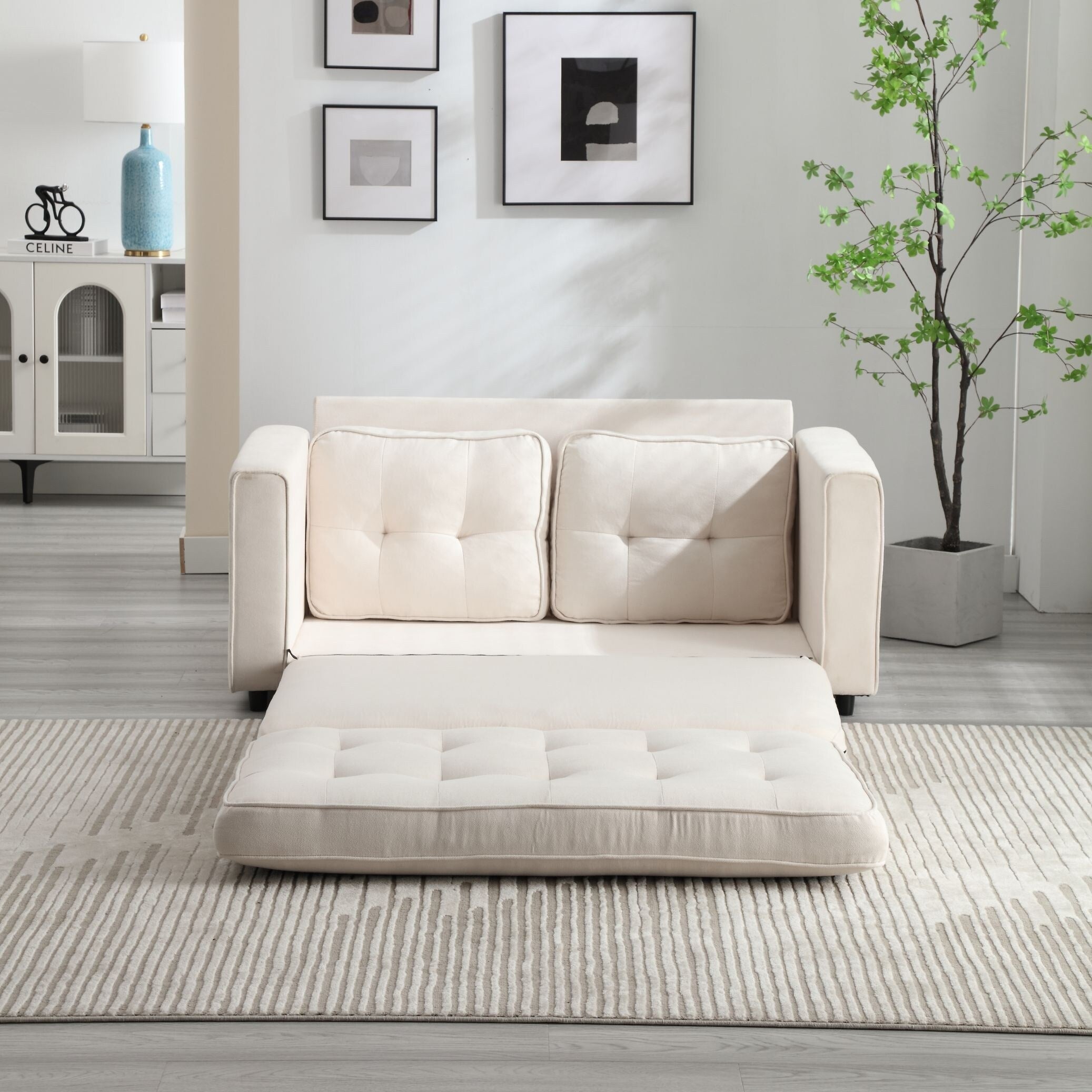 3 Fold Convertible Futon Couch Sleeper Sofa Bed