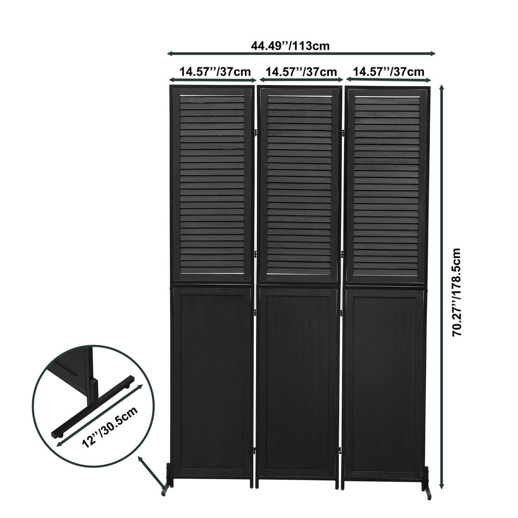 3 Panel Room Dividers and Folding Privacy Screen Natural Wooden Room Partitions 6ft Wall Divider for Room Separation