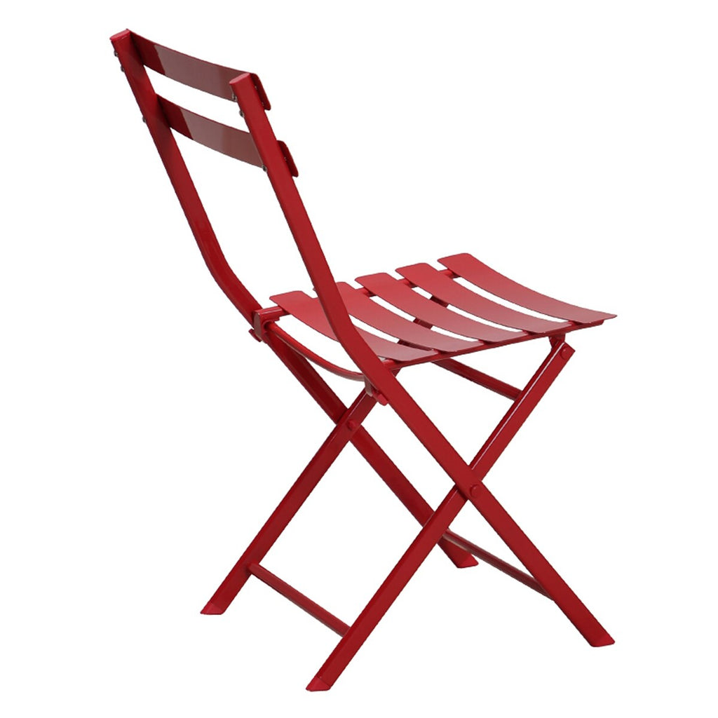 3 Piece Patio Minimalist Bistro Set Foldable Square Table & Chairs - 3-Piece