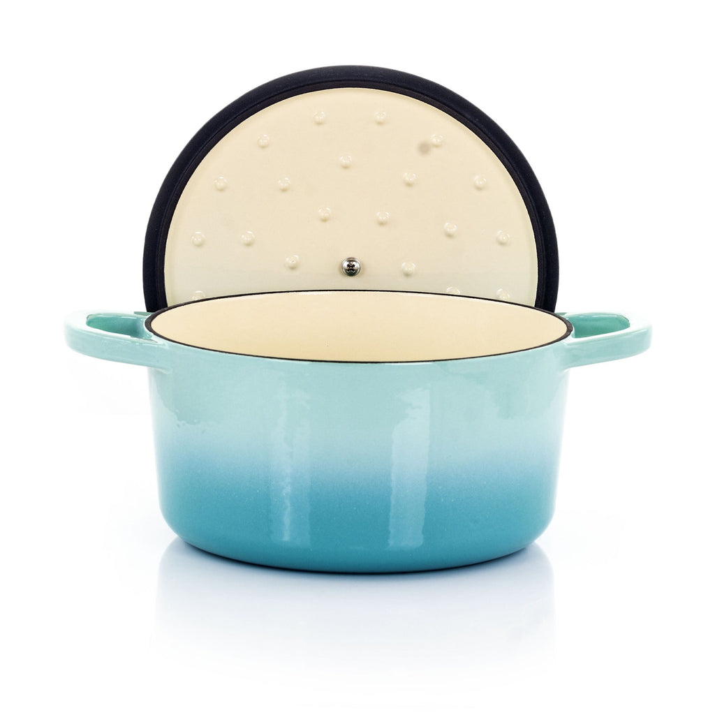 3 Quart Enameled Cast Iron Dutch Oven in Arctic Teal