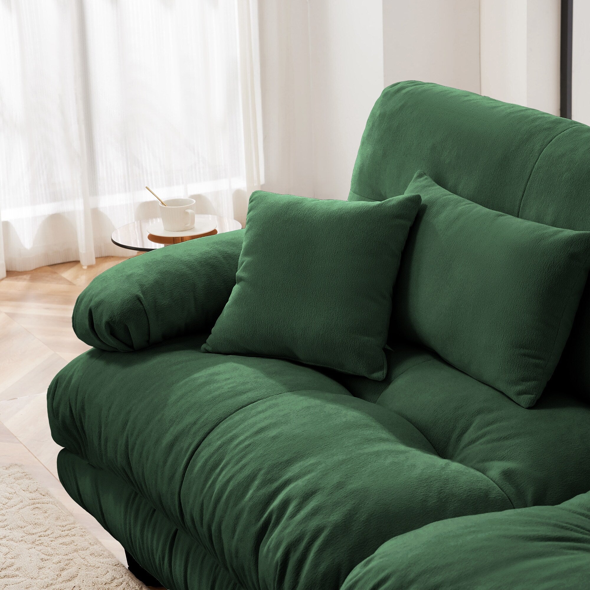 3-Seat Modular Sectional Sofa Deep Seat Couch L Shaped Cloud Couch with Convertible Ottoman for Living Room