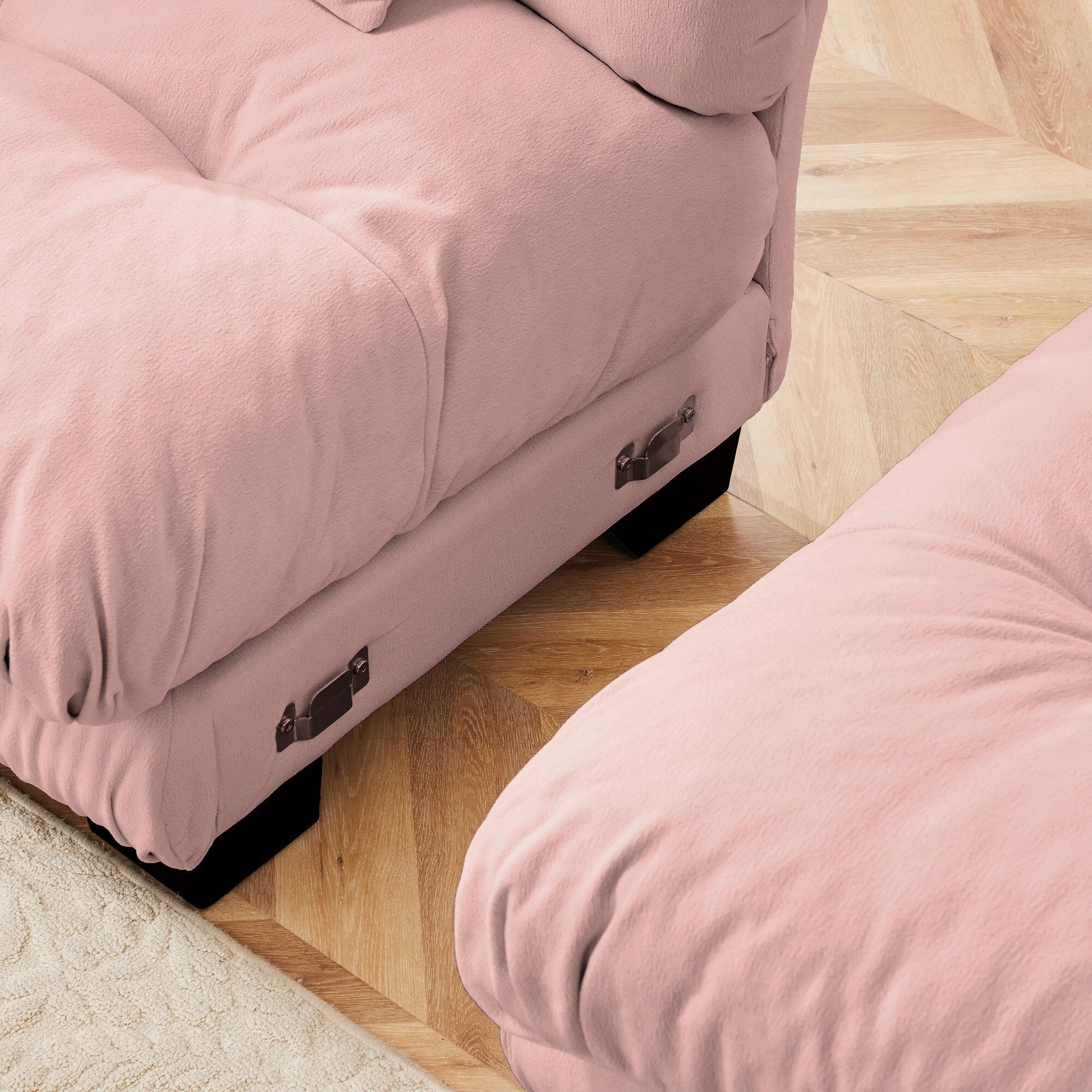 3-Seat Modular Sectional Sofa Deep Seat Couch L Shaped Cloud Couch with Convertible Ottoman for Living Room