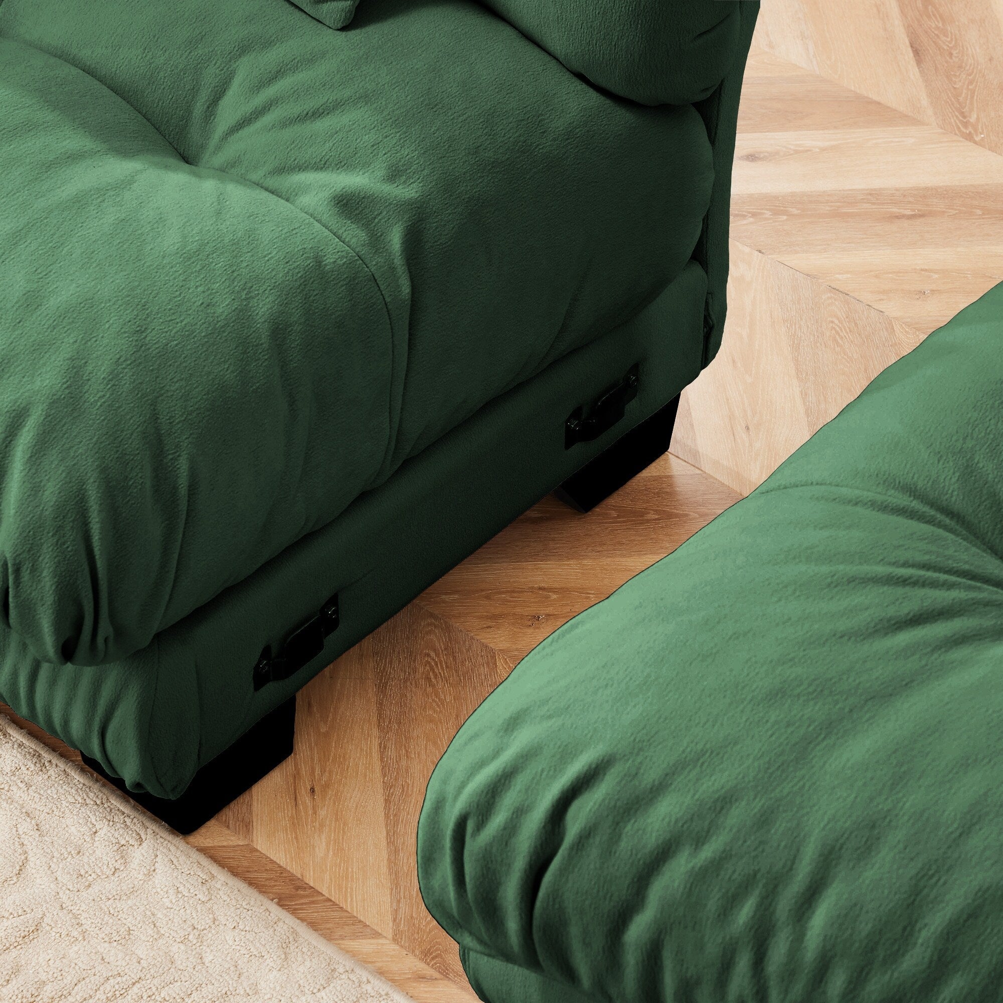 3-Seat Modular Sectional Sofa Deep Seat Couch L Shaped Cloud Couch with Convertible Ottoman for Living Room