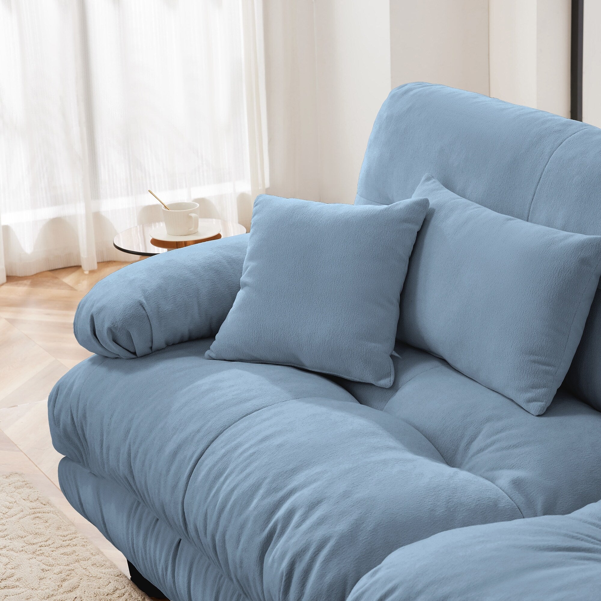 3-Seat Modular Sectional Sofa Deep Seat Couch L Shaped Cloud Couch with Convertible Ottoman for Living Room