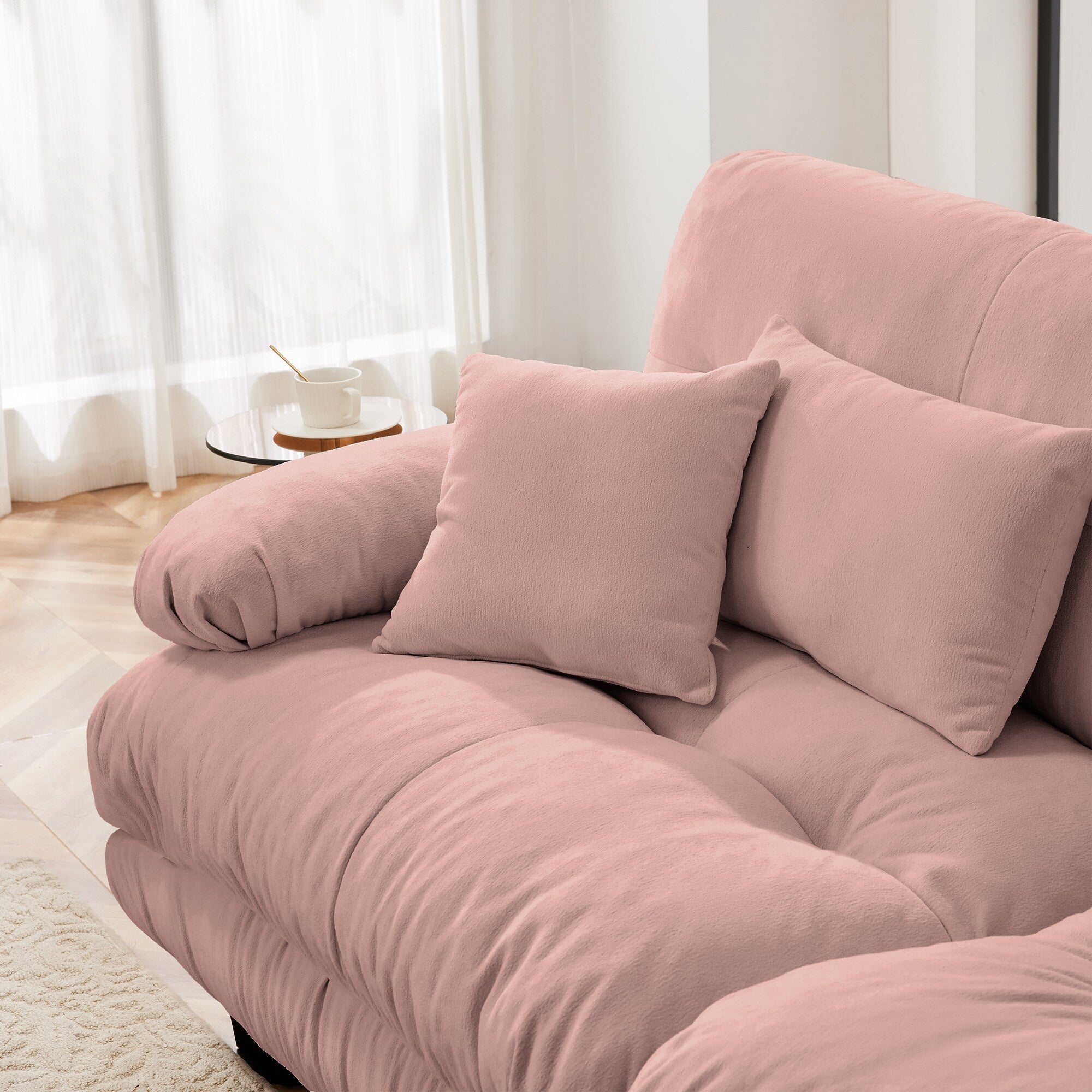 3-Seat Modular Sectional Sofa Deep Seat Couch L Shaped Cloud Couch with Convertible Ottoman for Living Room