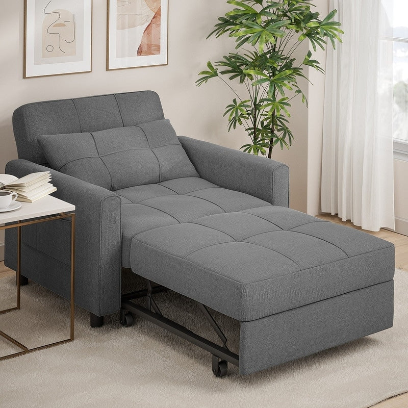 3-in-1 Adjustable Sleeper Sofa Bed, Pull Out Chair Sofa, Convertible Folding Bed for Living Room