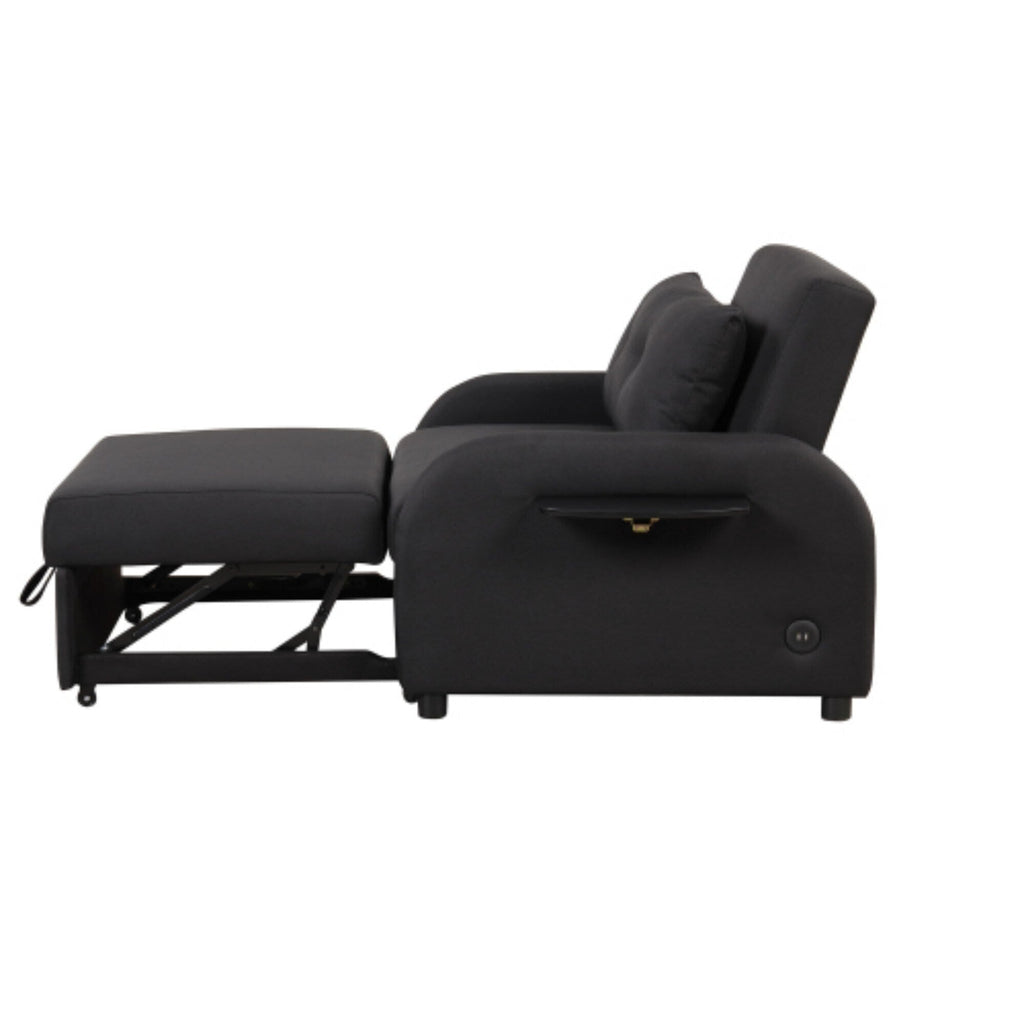 3-in-1 Pull-Out Sofa Sleeper with Collapsible Wing Table & USB Ports by Harper&Bright Designs