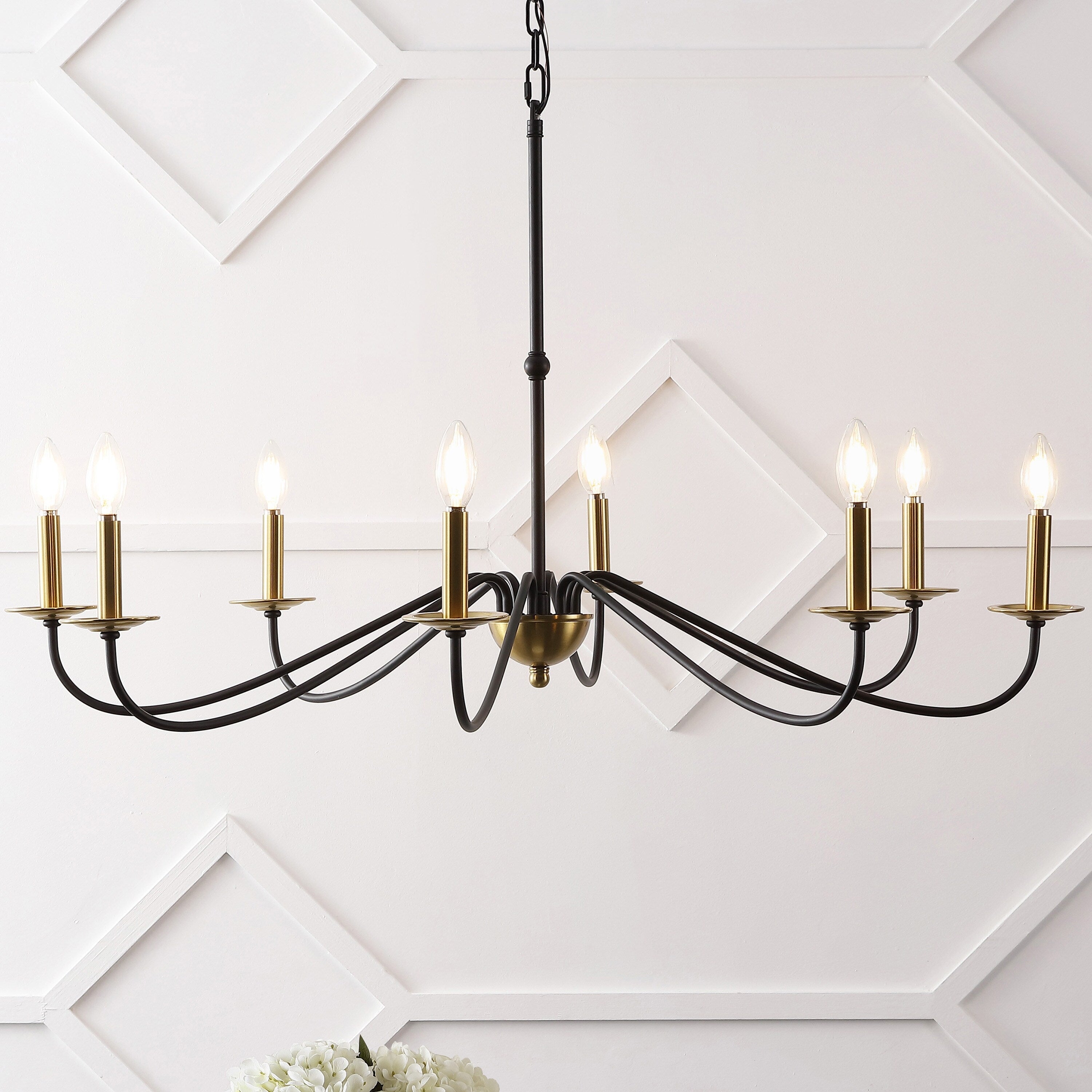34.75 6-Light Iron LED Chandelier, by JONATHAN Y
