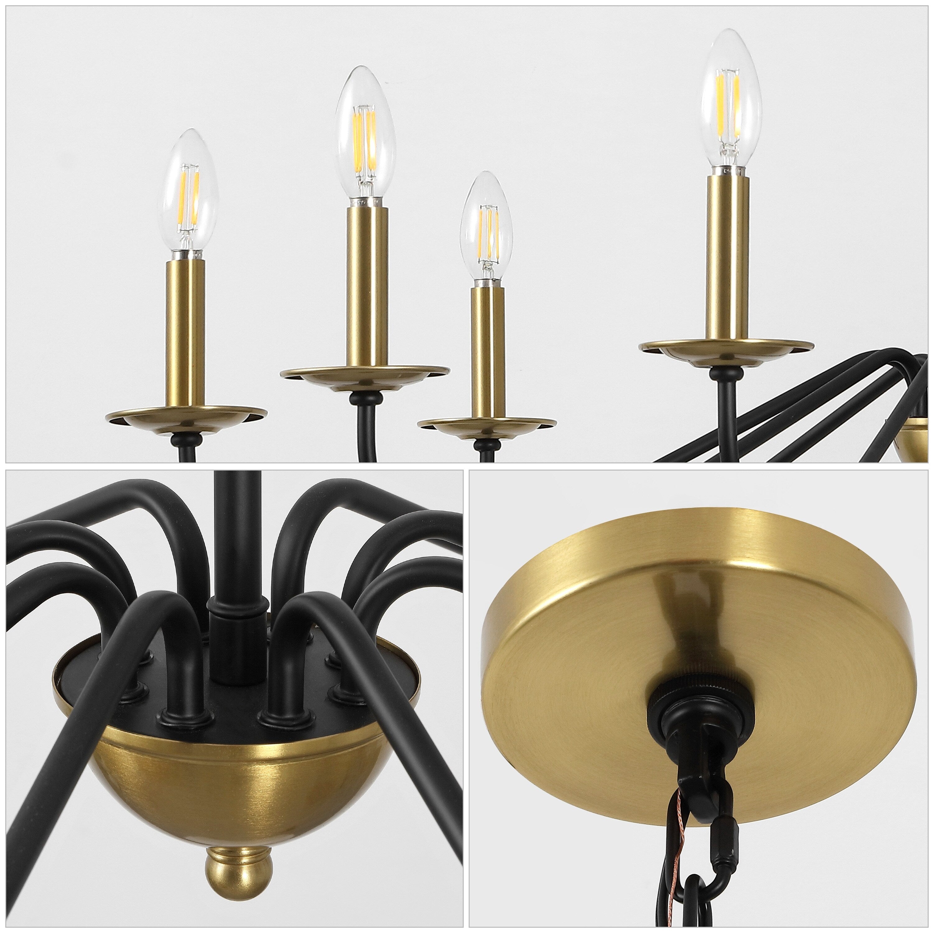 34.75 6-Light Iron LED Chandelier, by JONATHAN Y