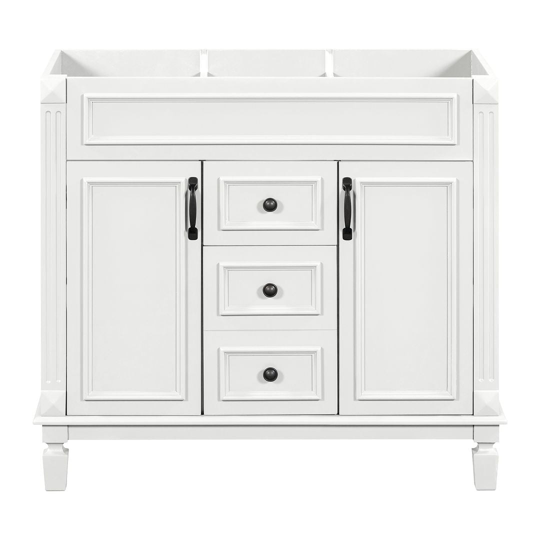 36'' Modern Bathroom Vanity with Top Sink and Mirror Cabinet,2 Doors and 2 Drawers