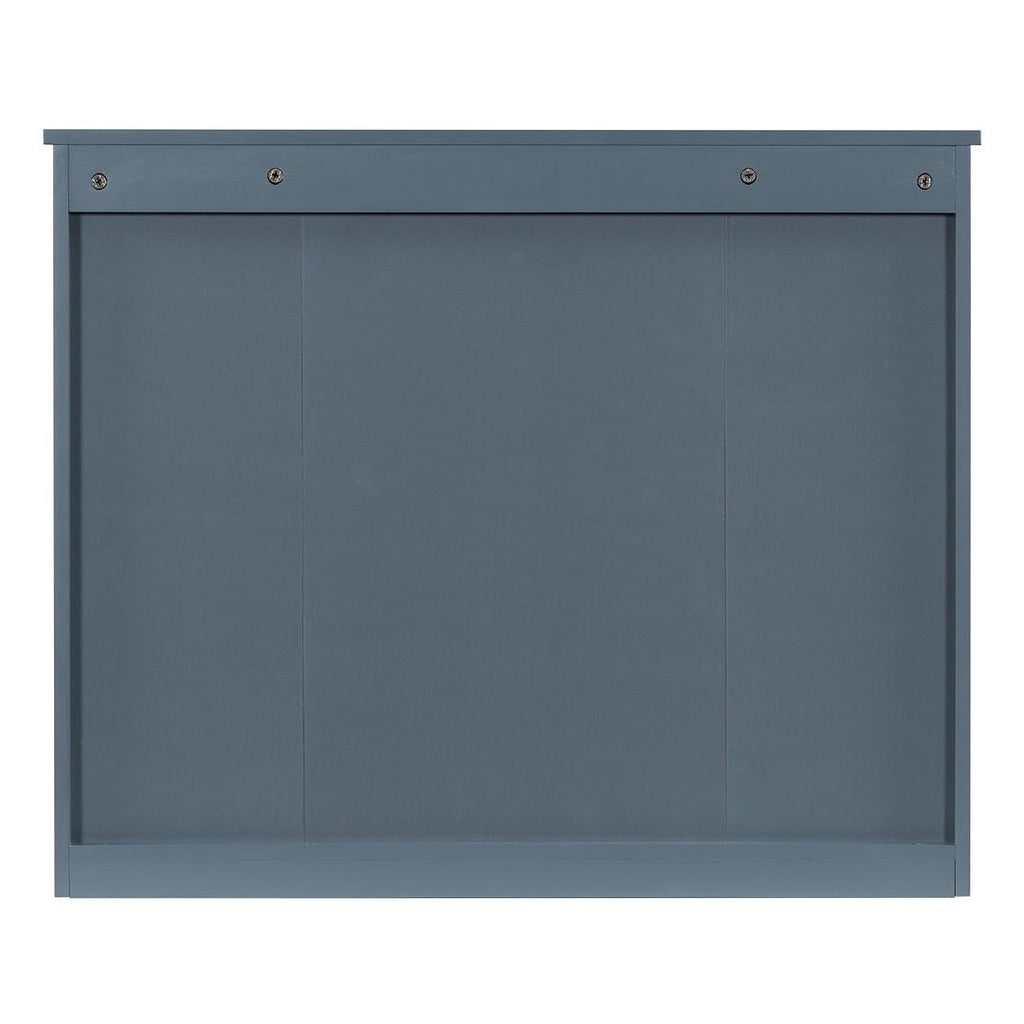 36'' Modern Bathroom Vanity with Top Sink and Mirror Cabinet,2 Doors and 2 Drawers