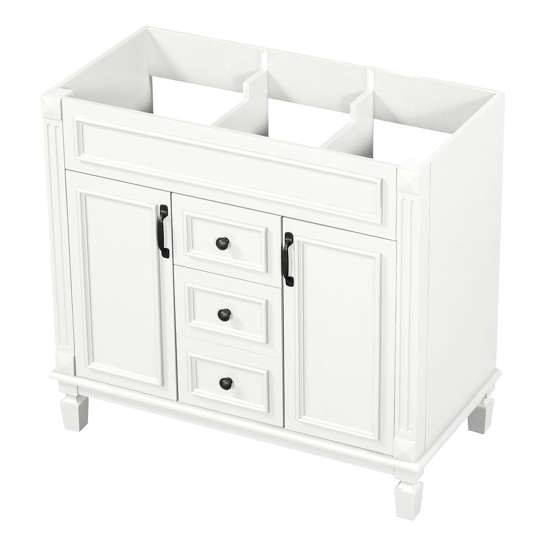 36'' Modern Bathroom Vanity with Top Sink and Mirror Cabinet,2 Doors and 2 Drawers