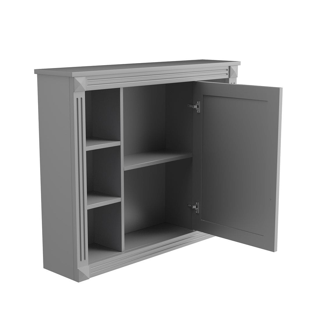 36'' Modern Bathroom Vanity with Top Sink and Mirror Cabinet,2 Doors and 2 Drawers