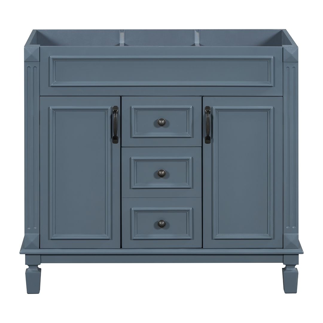 36'' Modern Bathroom Vanity with Top Sink and Mirror Cabinet,2 Doors and 2 Drawers