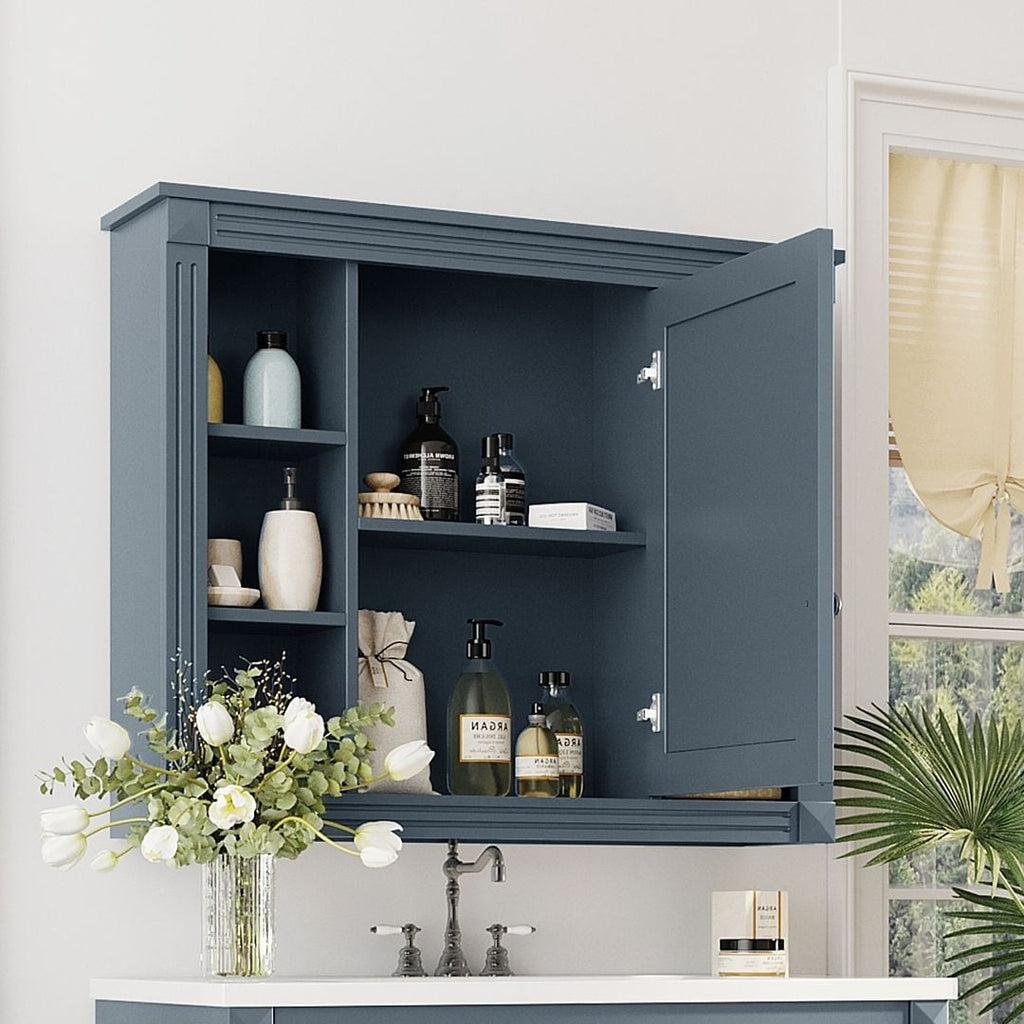 36'' Modern Bathroom Vanity with Top Sink and Mirror Cabinet,2 Doors and 2 Drawers