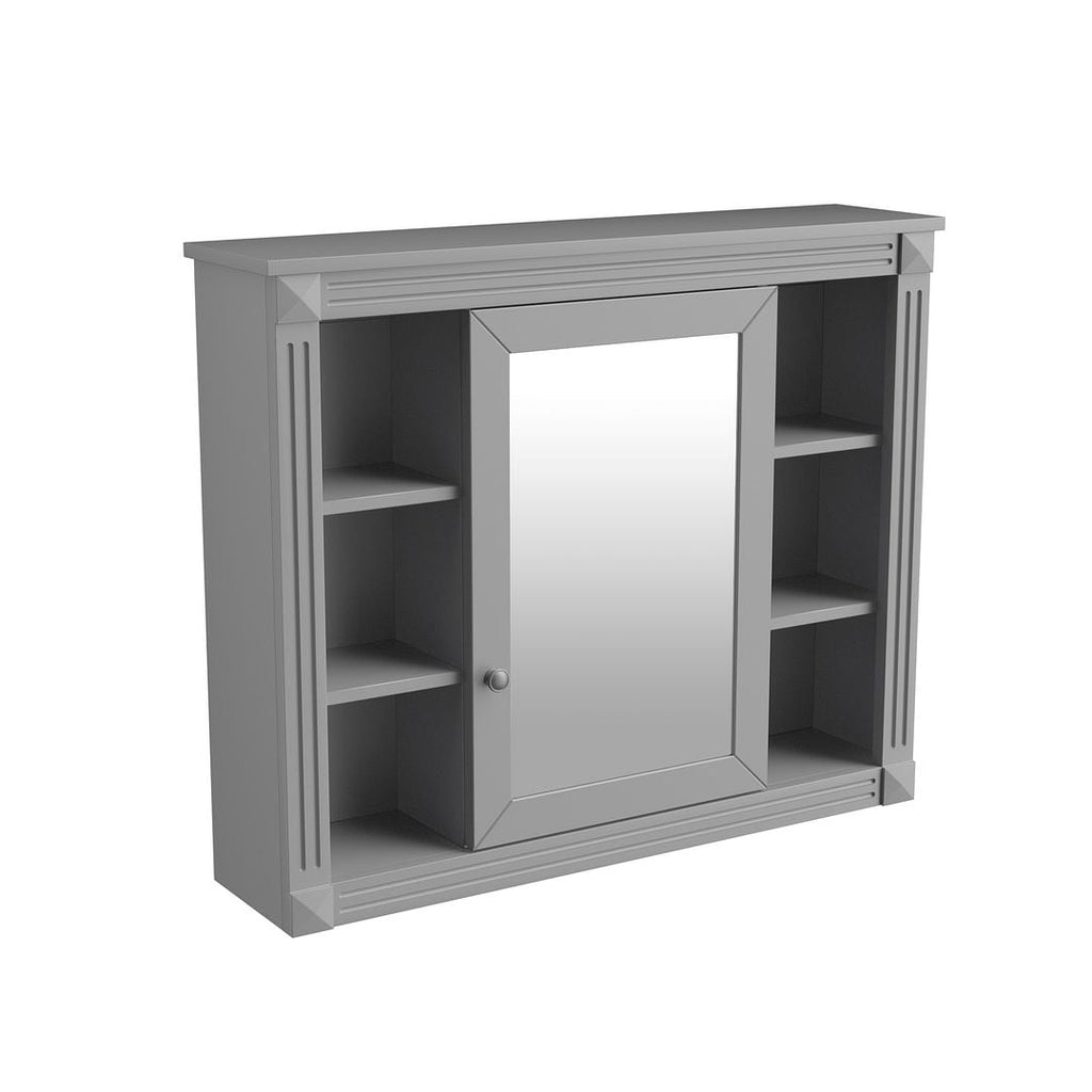 36'' Modern Bathroom Vanity with Top Sink and Mirror Cabinet,2 Doors and 2 Drawers