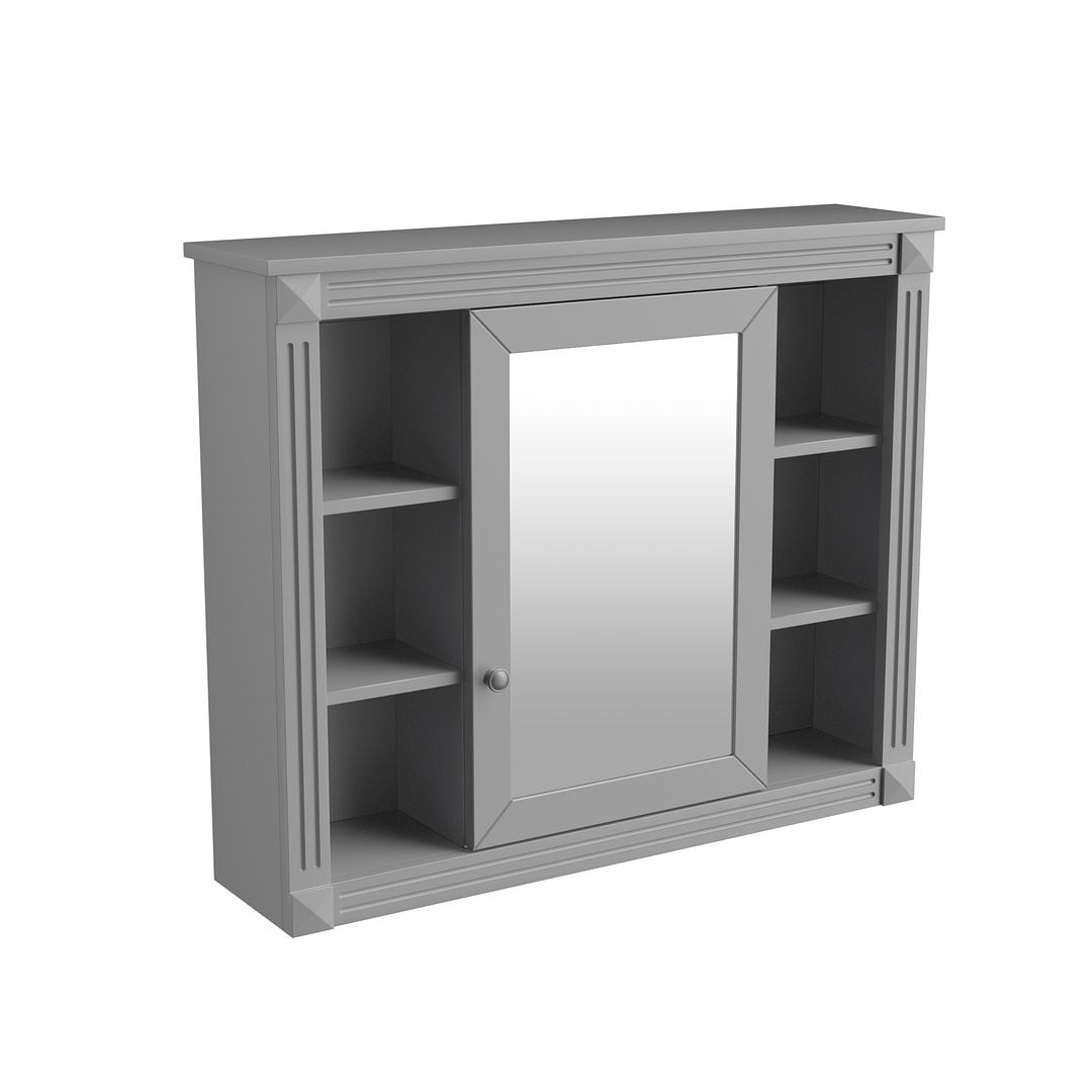 36'' Modern Bathroom Vanity with Top Sink and Mirror Cabinet,2 Doors and 2 Drawers