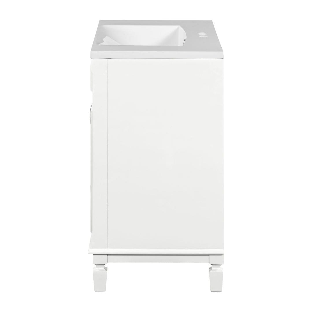 36'' Modern Bathroom Vanity with Top Sink and Mirror Cabinet,2 Doors and 2 Drawers
