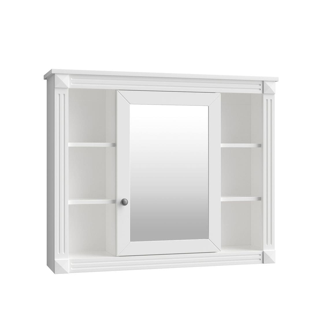 36'' Modern Bathroom Vanity with Top Sink and Mirror Cabinet,2 Doors and 2 Drawers