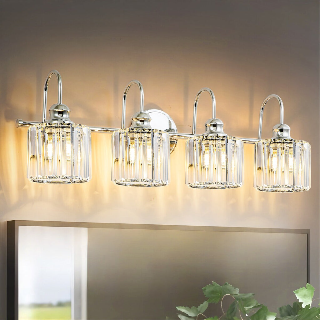 Chrome/ Black/ Gold Modern Over Mirror Crystal Bathroom Restroom Wall Lighting Fixtures Bath Lights Vanity Light