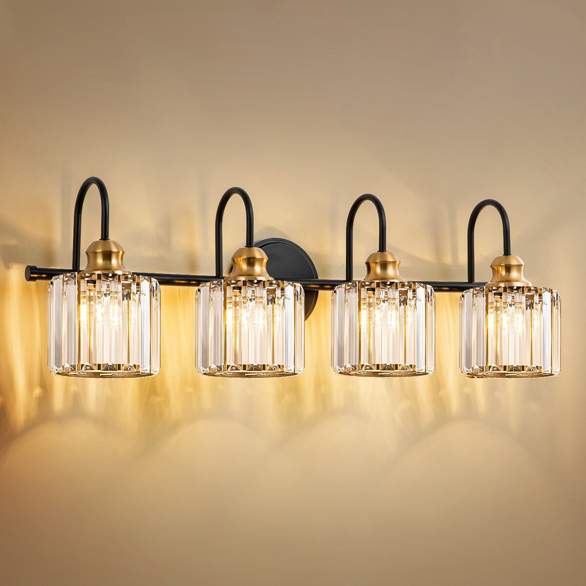 Chrome/ Black/ Gold Modern Over Mirror Crystal Bathroom Restroom Wall Lighting Fixtures Bath Lights Vanity Light