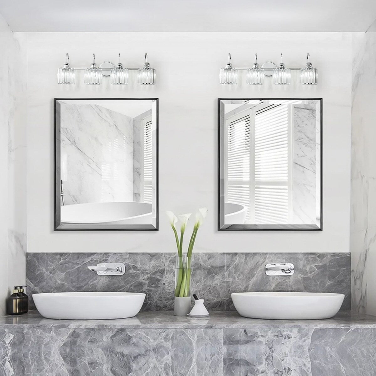 Chrome/ Black/ Gold Modern Over Mirror Crystal Bathroom Restroom Wall Lighting Fixtures Bath Lights Vanity Light