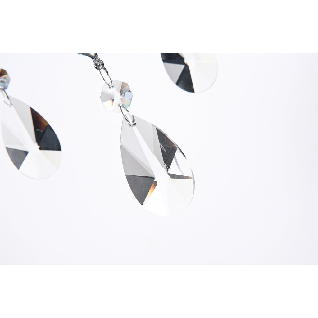 Round Beaded Drum Chandelier with Hanging Crystals