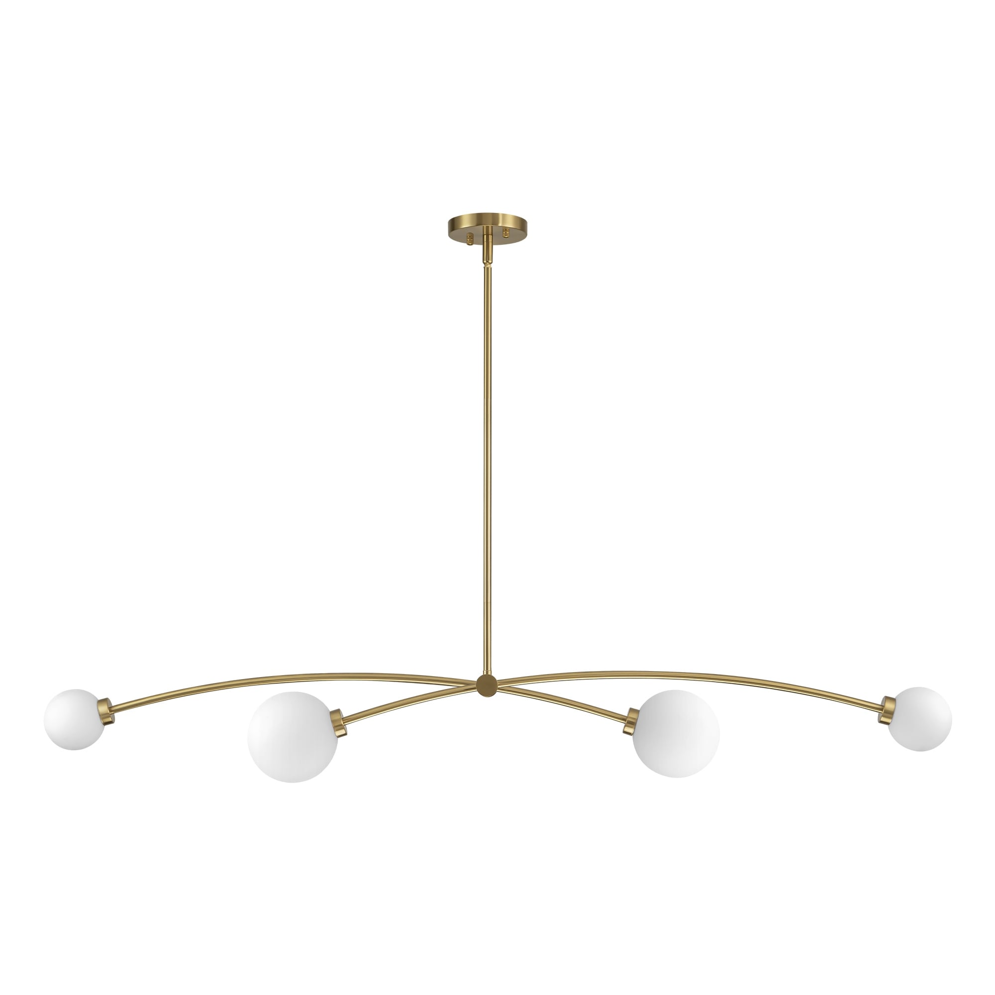 4-Light Modern Gold Simple Linear Sputnik Pendant Island Light/ Dining Room Light - 51.18 in. W x 11.02 in. D x 5.91 in. H