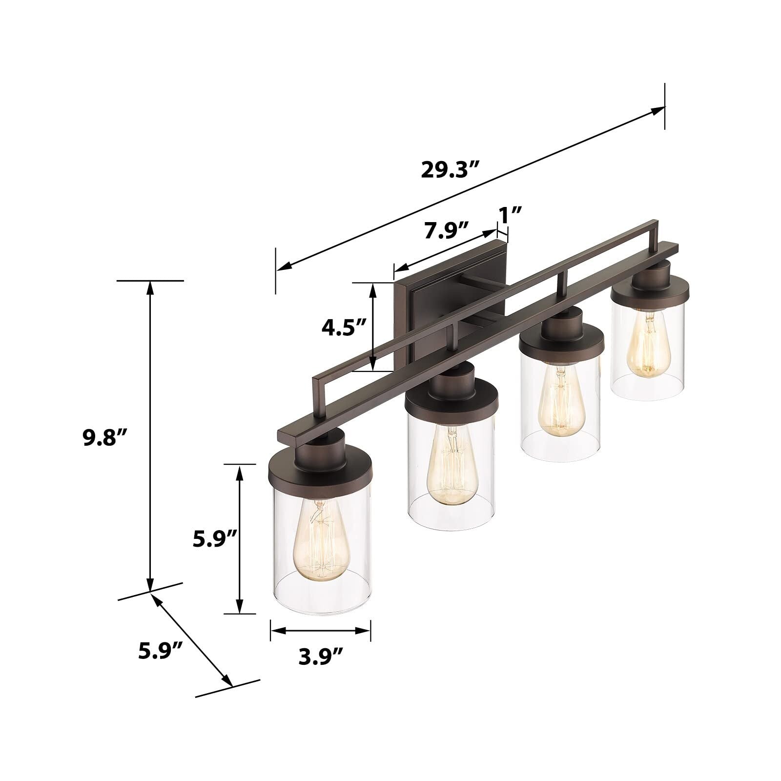 4/5/6-Light Vintage Bathroom Vanity Light