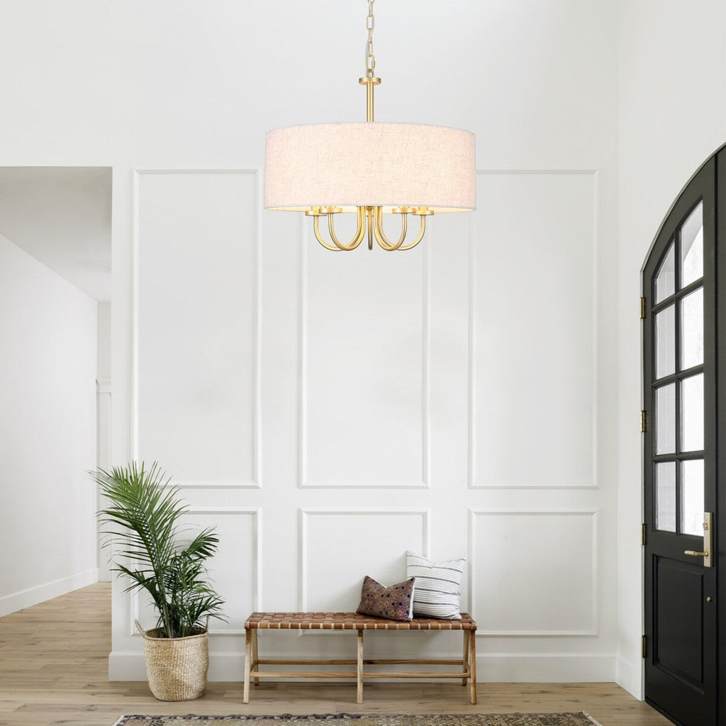 5-Light Modern Semi Flush Mount Ceiling Light for Dining Room Bedrooms Living Room - N/A