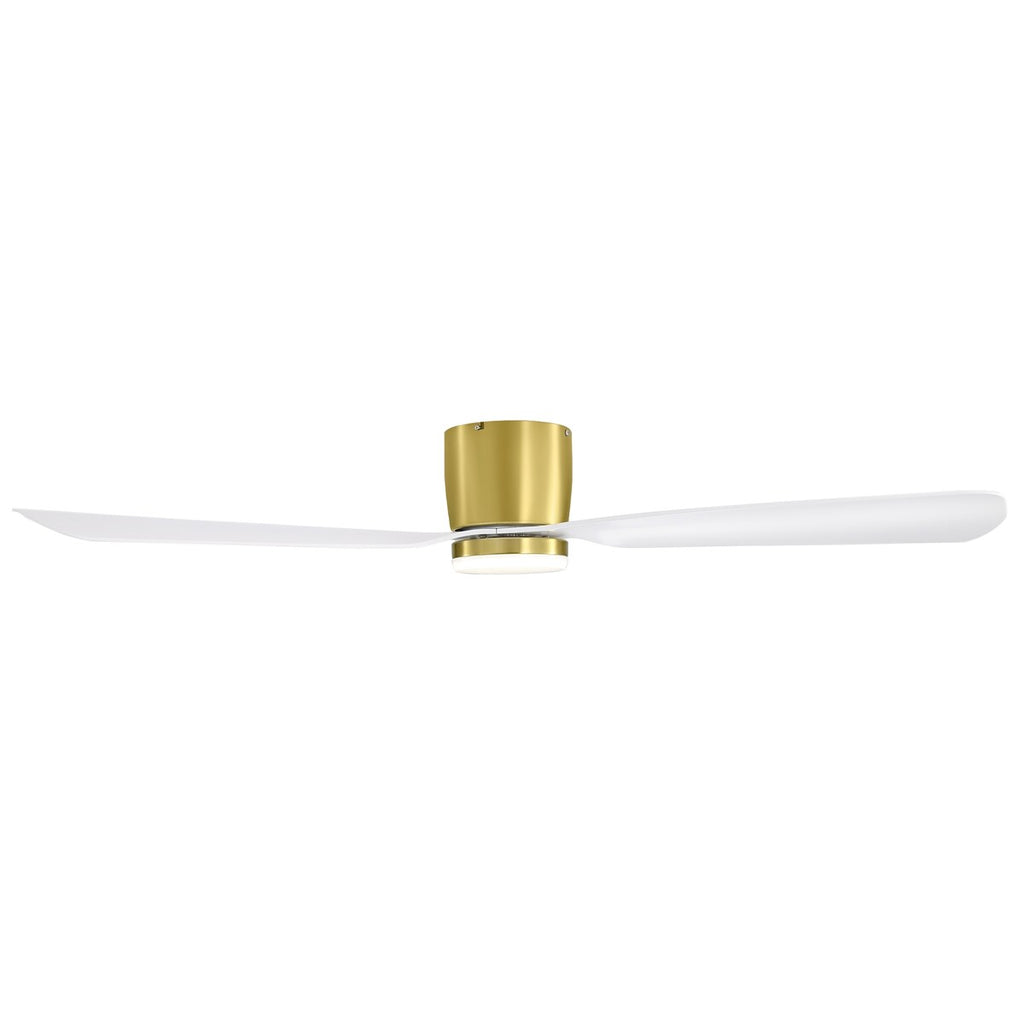 52 Inch Black/White Flush Mount LED Ceiling Fan with Lights Remote(3-Blade)