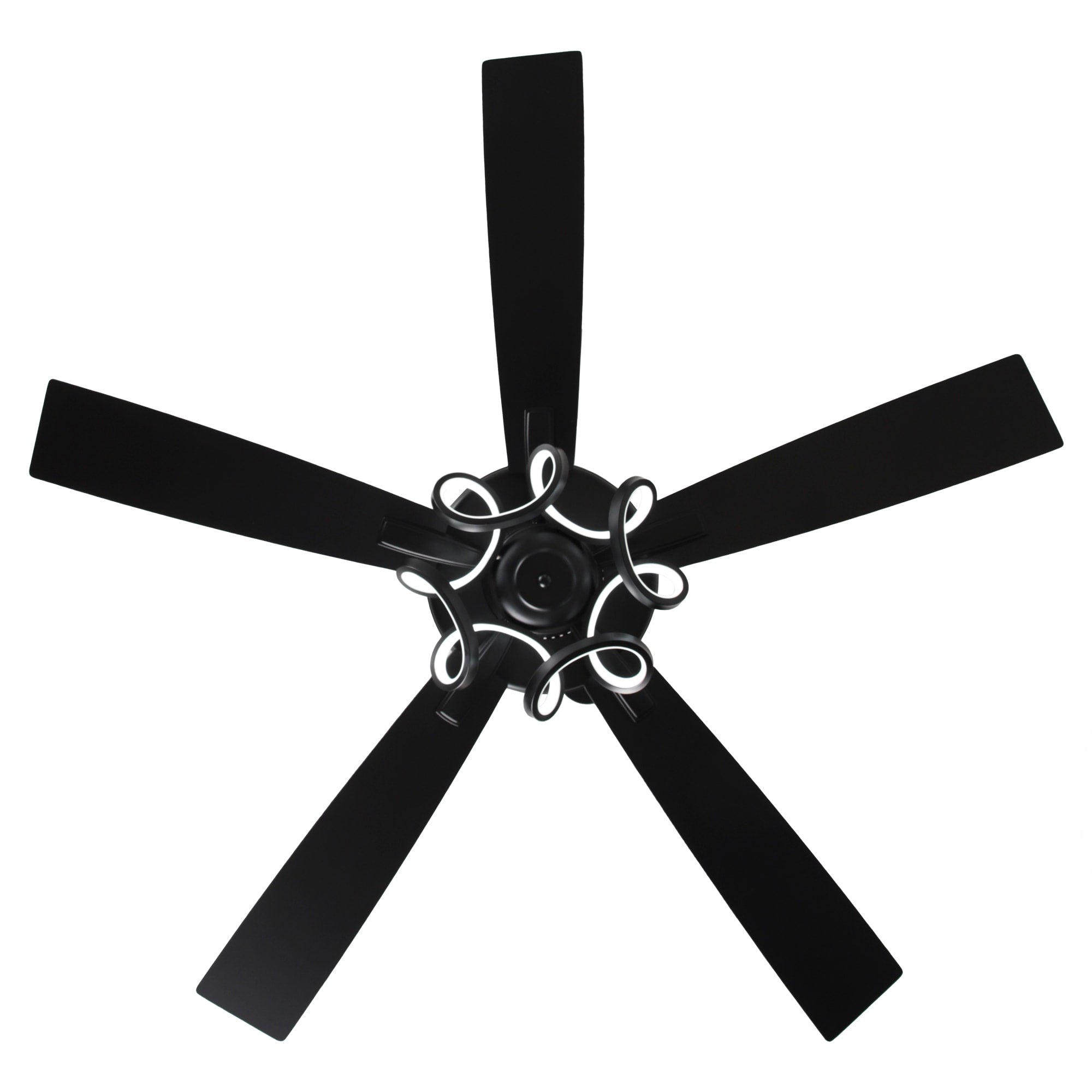 52 Modern Chrome/ Black Indoor Dimmable LED Ceiling Fan with Light and Remote