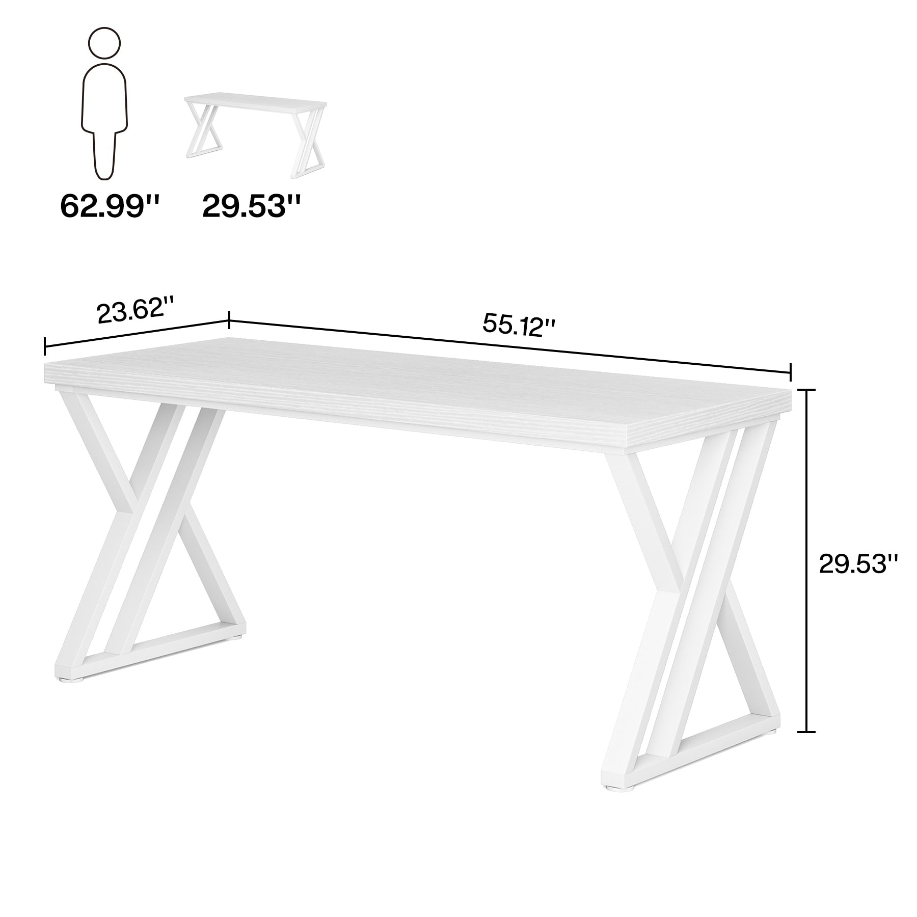 55 Heavy Duty Computer Desk, Office Desk